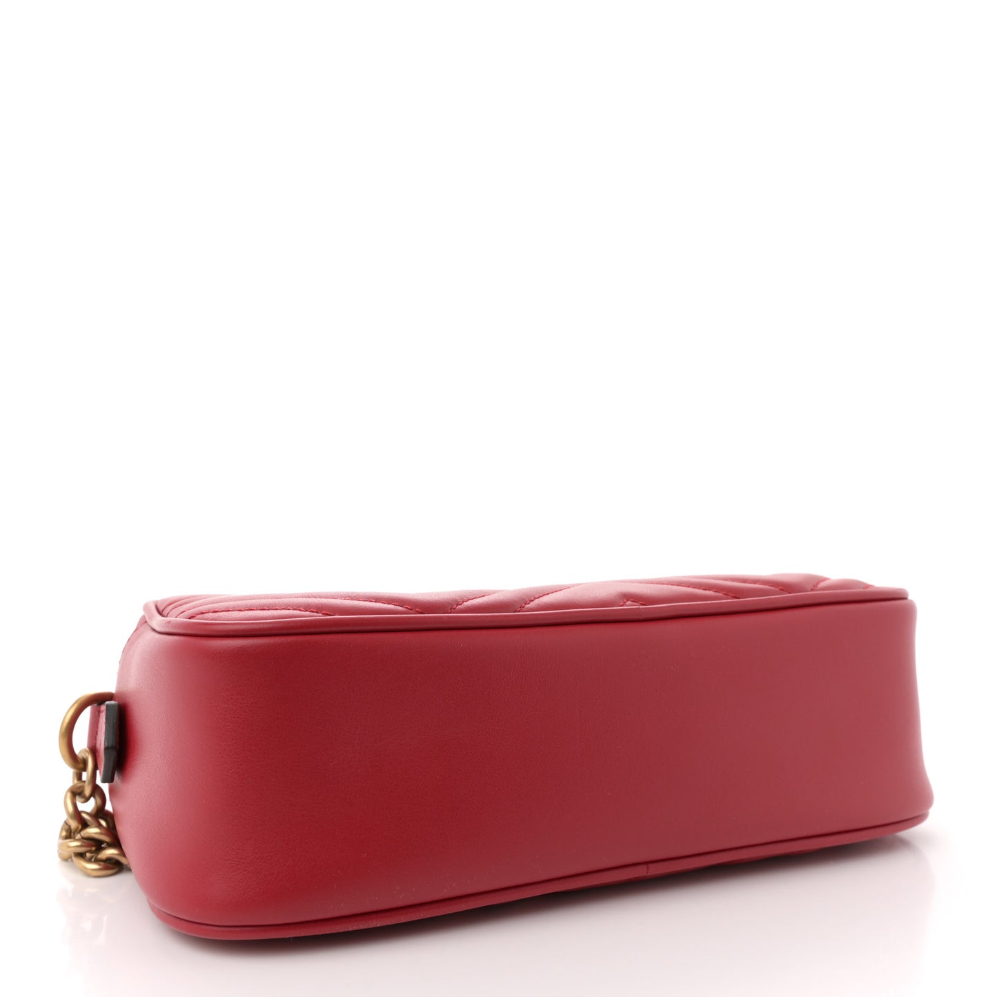 Calfskin Matelasse Small GG Marmont Chain Shoulder Bag Hibiscus Red