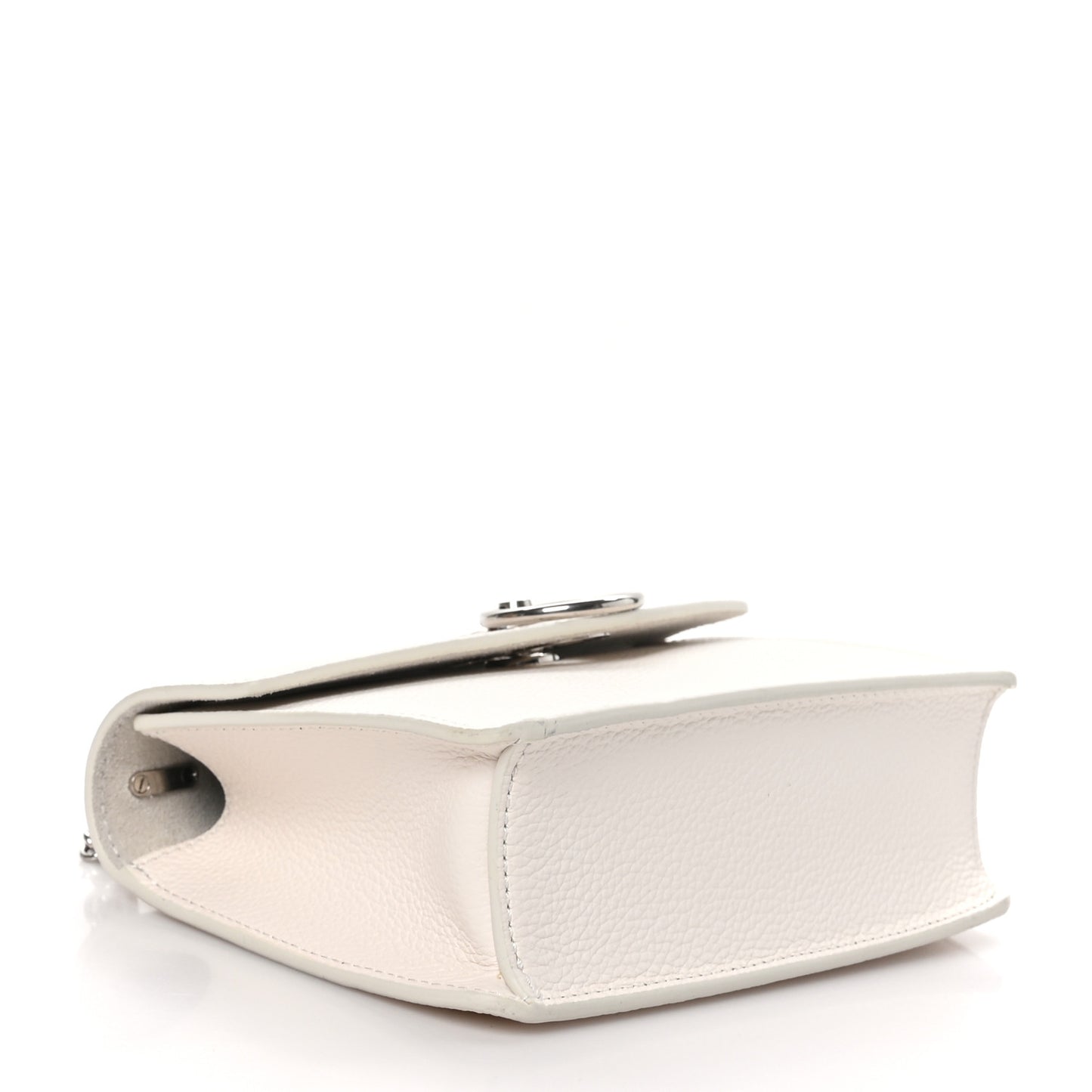 Grained Calfskin Small Amberly Top Handle Crossbody White