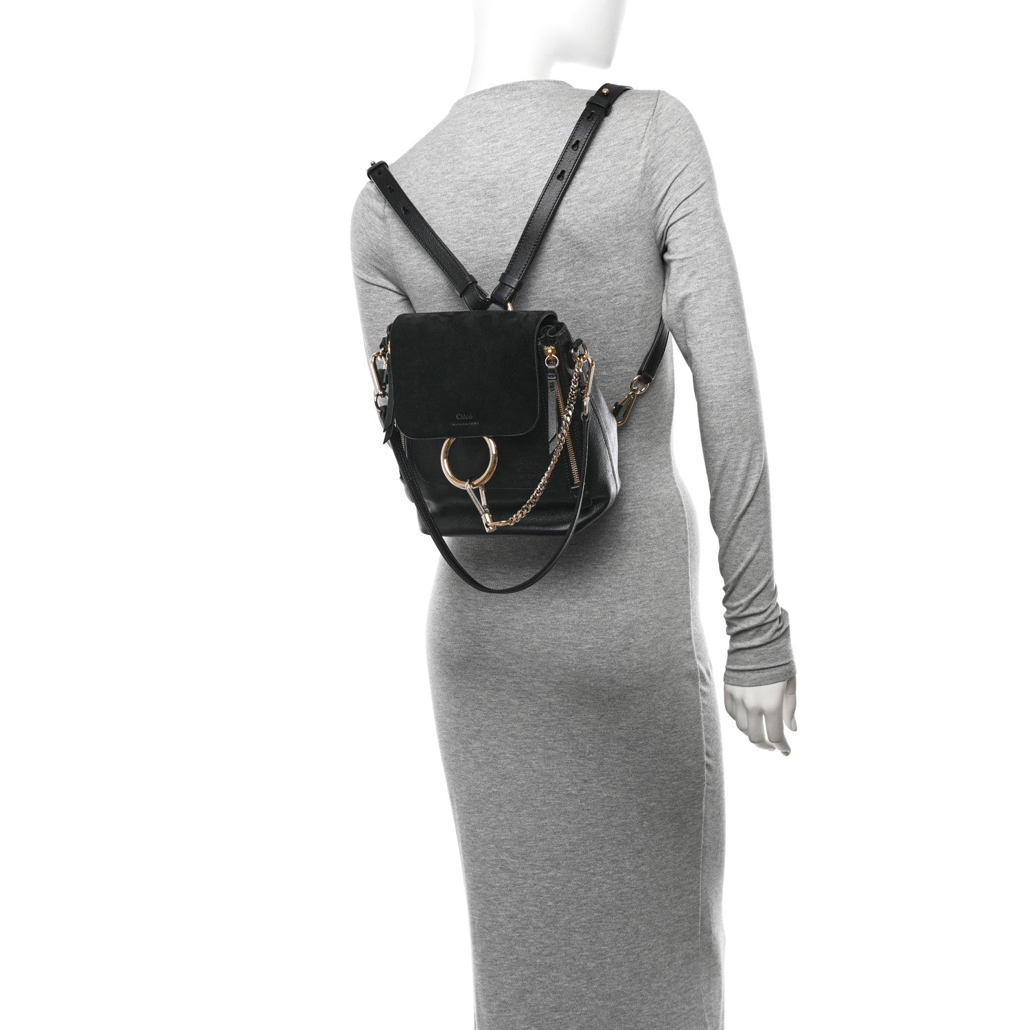 Chloe Suede Calfskin Small Faye Backpack Black 2 of 11
