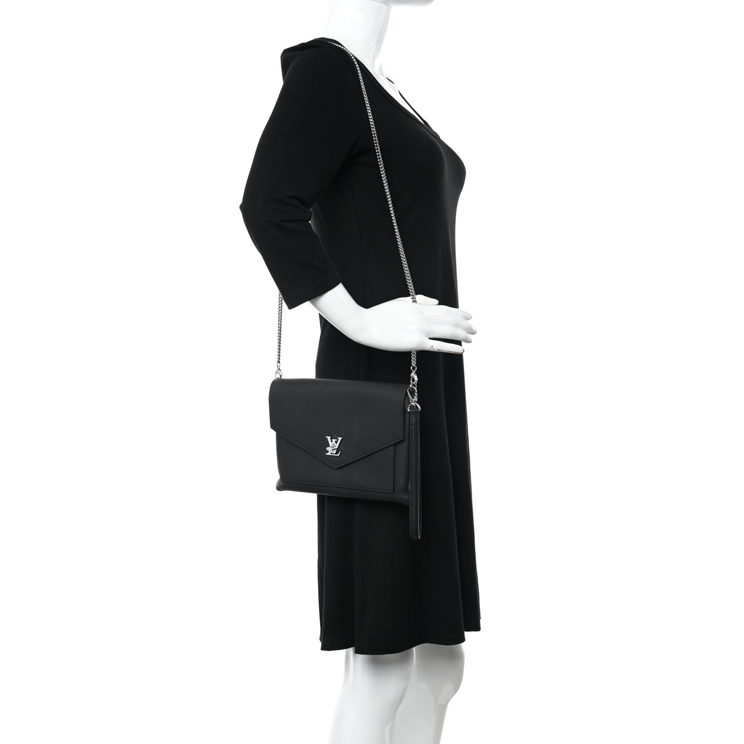 Louis Vuitton Soft Calfskin My Lockme Pochette Black 2 of 13