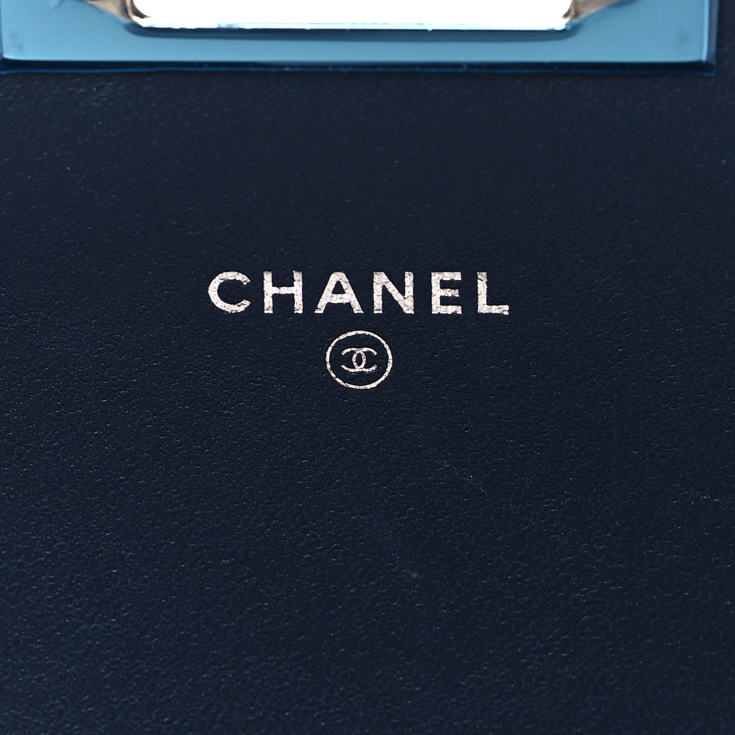 Lambskin Quilted Golden Class Clutch with Chain Navy Blue