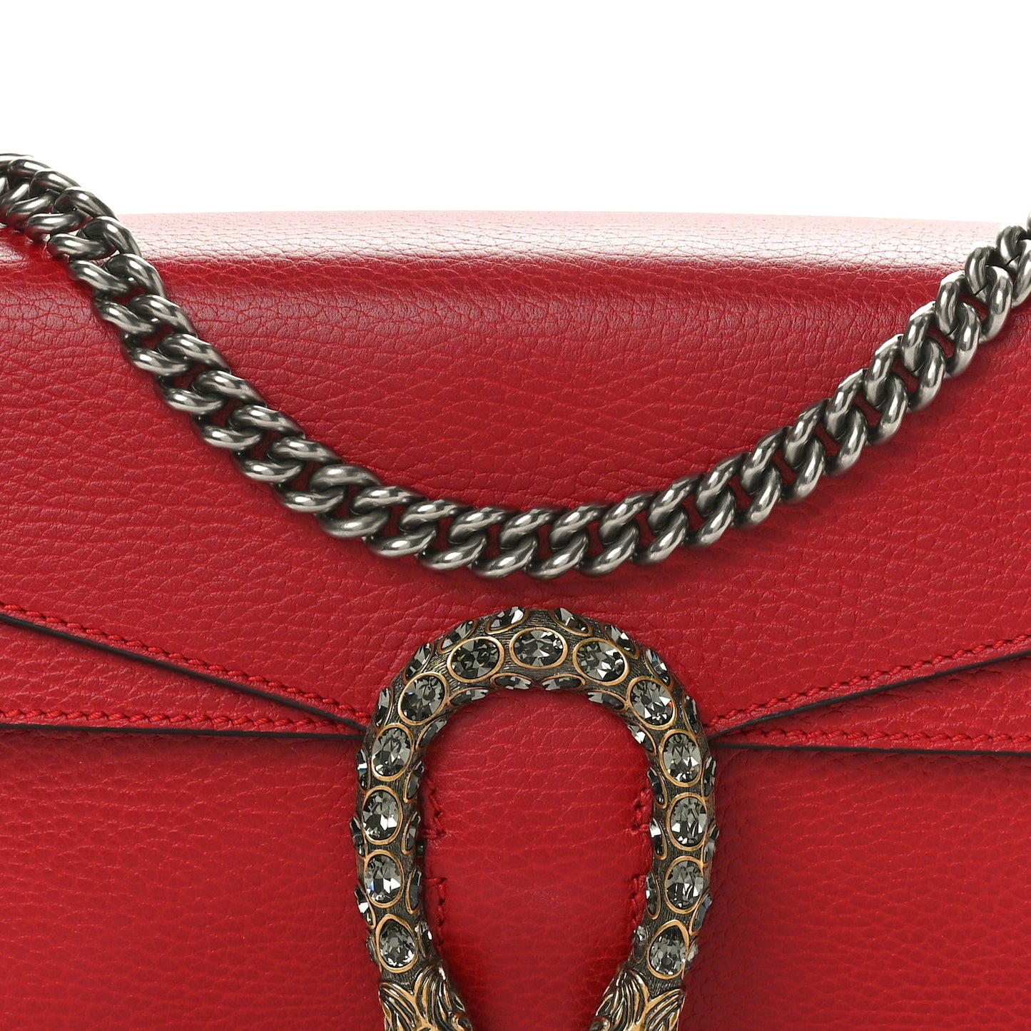 Dollar Calfskin Swarovski Crystal Small Dionysus Shoulder Bag Hibiscus Red