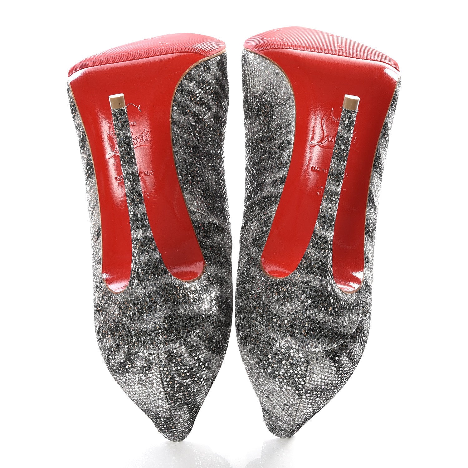 Christian Louboutin Glitter Sirene Pigalle Follies 100 Pumps 39.5 Silver 8 of 11