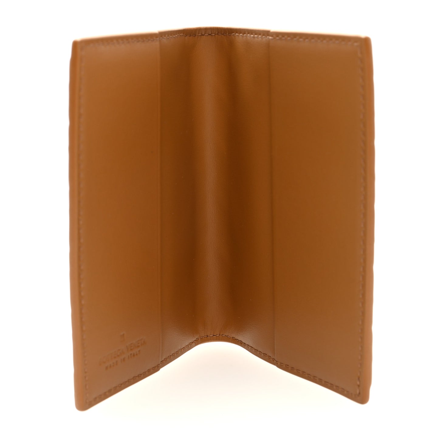 Nappa Intrecciato Passport Case Caramel