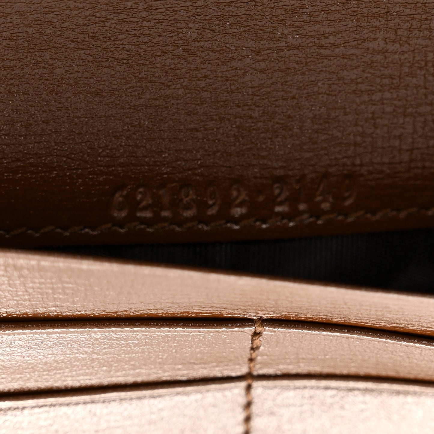 GG Supreme Monogram Azalea Calfskin Horsebit 1955 Wallet On Chain Beige Ebony Brown Sugar