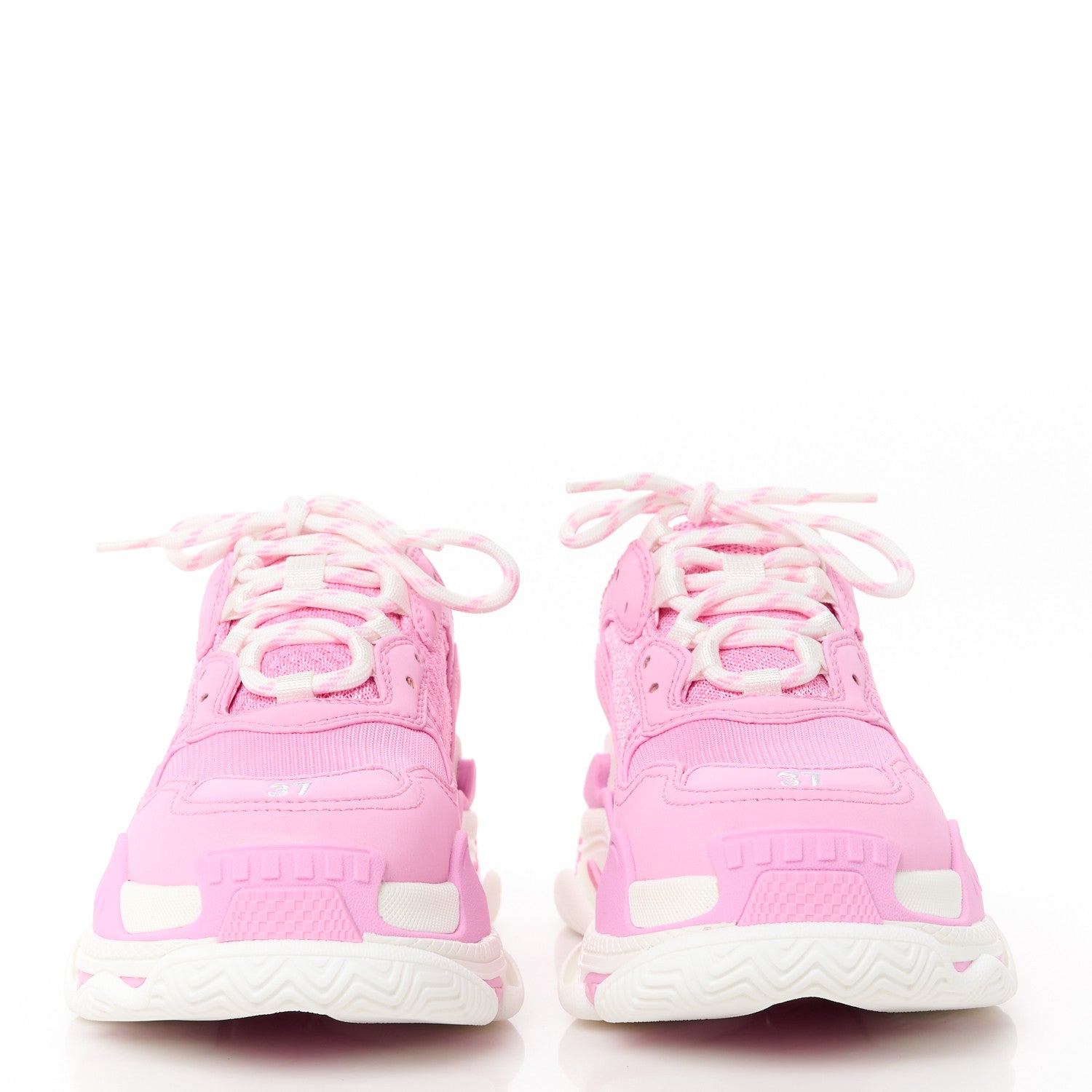 Balenciaga Fabric Mesh Womens Triple S Sneakers 37 Pink White 2 of 9
