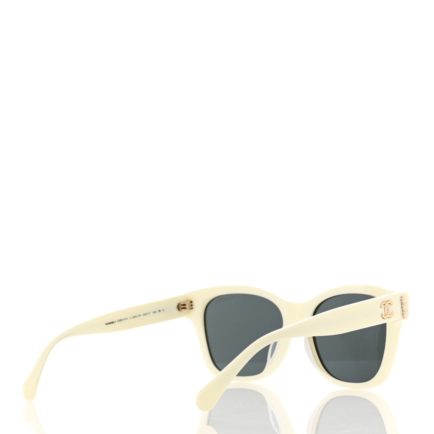 Acetate Pearl Square CC Sunglasses 5482 White