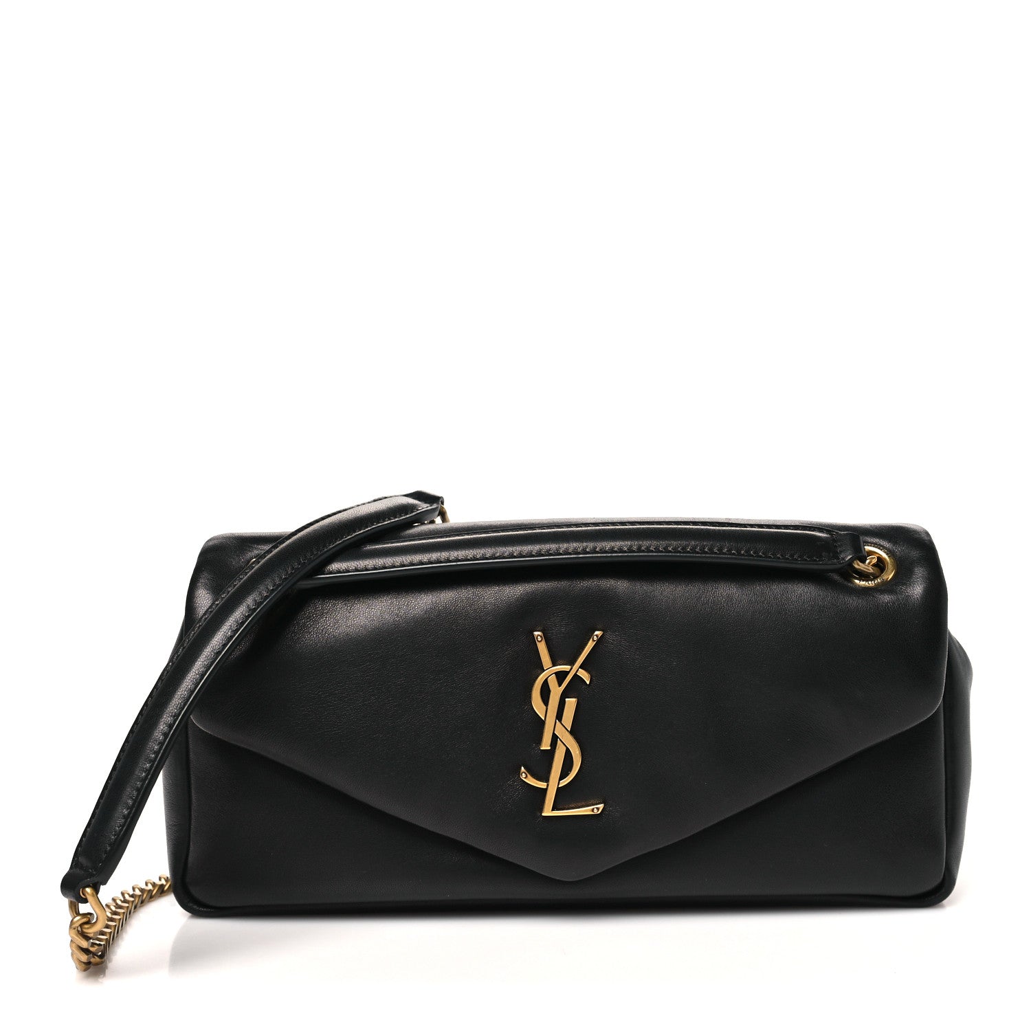 Saint Laurent Plunged Lambskin Calypso Black 1861788 – FASHIONPHILE