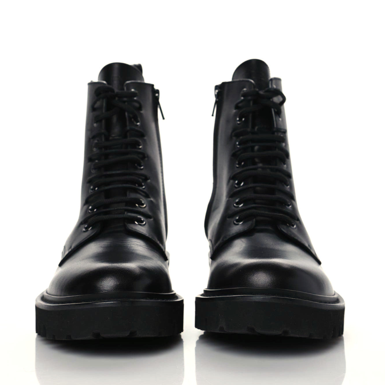 Calfskin Womens VLOGO 35mm Combat Boots 38 Black