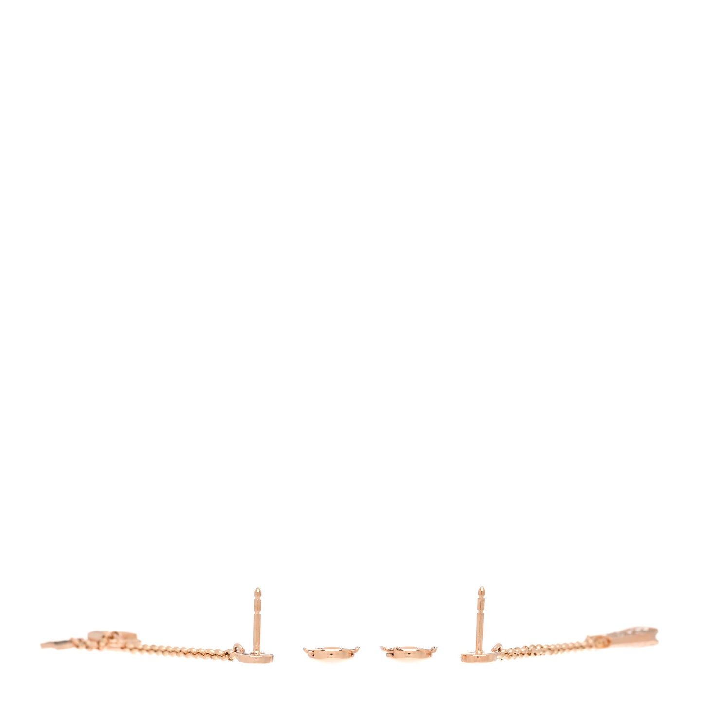 18K Rose Gold Diamond Kelly Clochette Drop Earrings