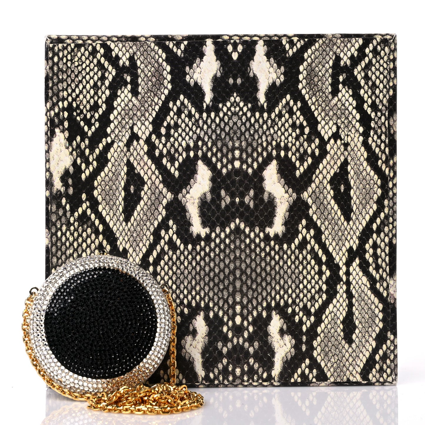 Swarovski Crystal Clutch Silver Black