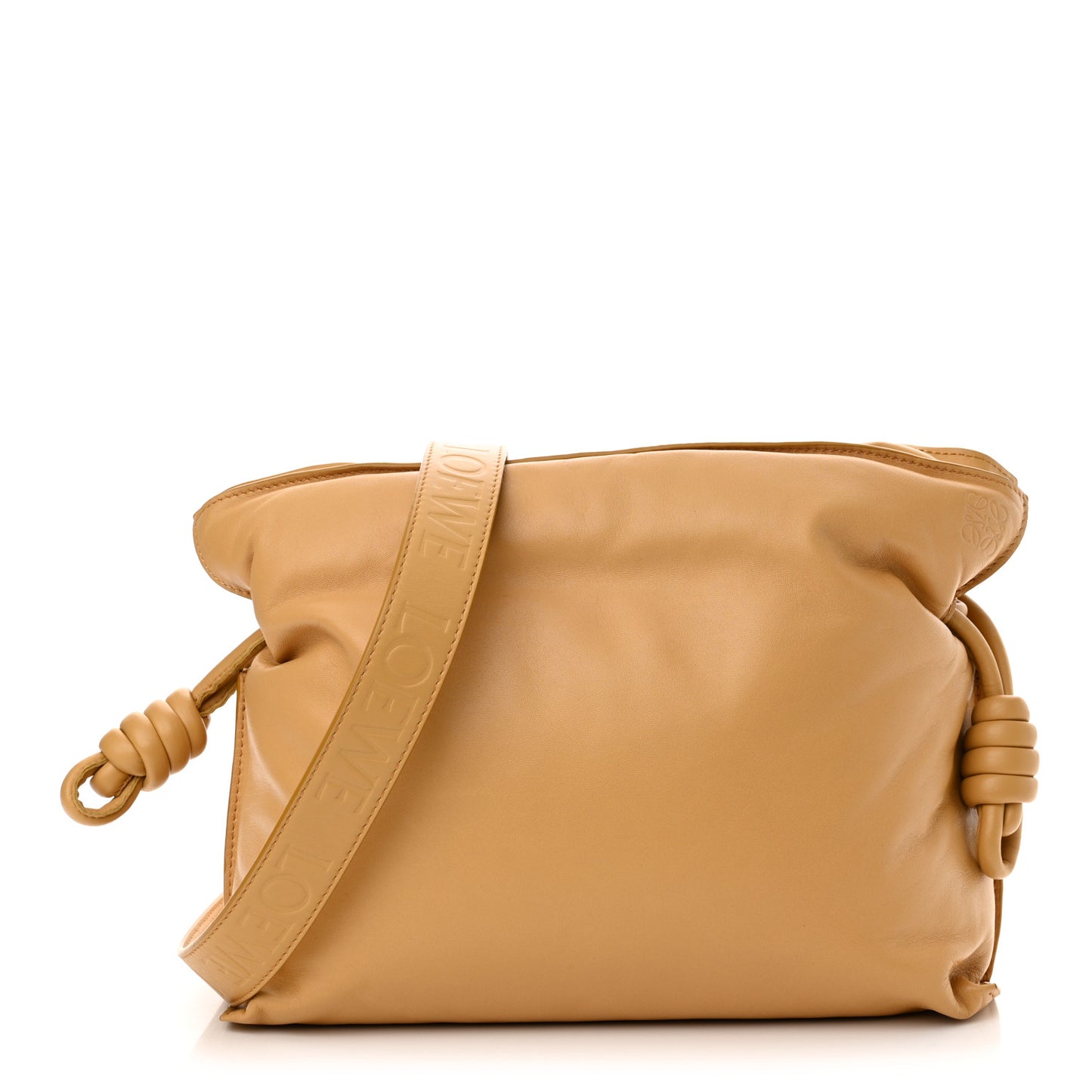 Calfskin Flamenco Puffer Knot Bag Camel