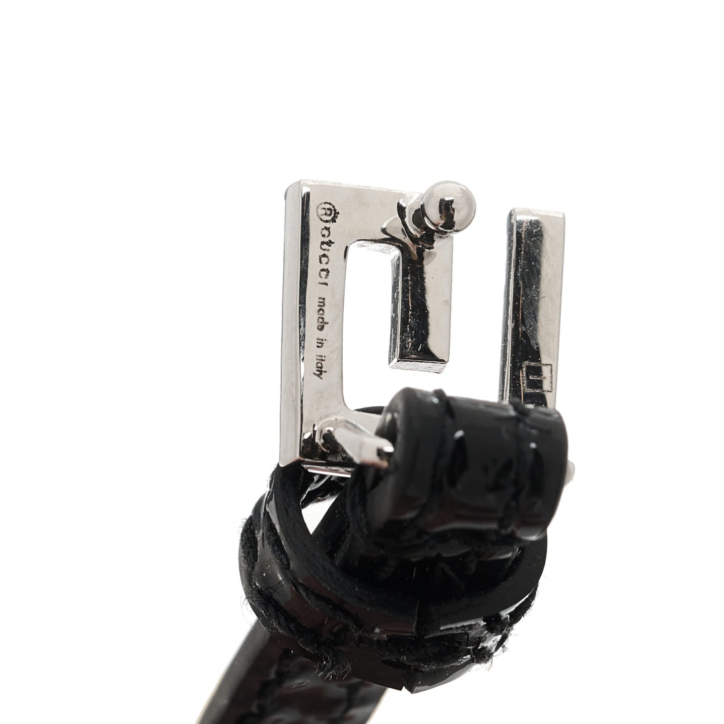 Patent Crystal G Buckle Choker Black