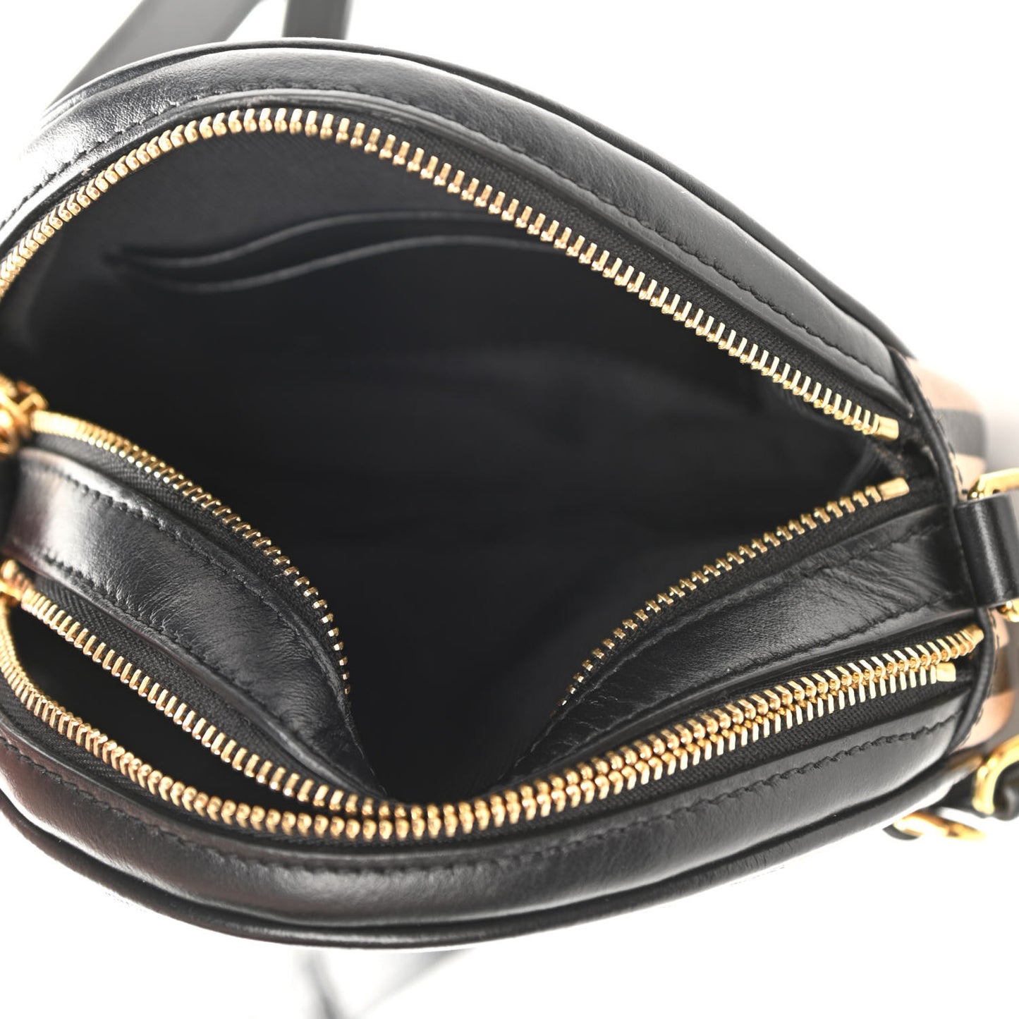 E-Canvas Calfskin Icon Stripe Louise Bag Archive Beige