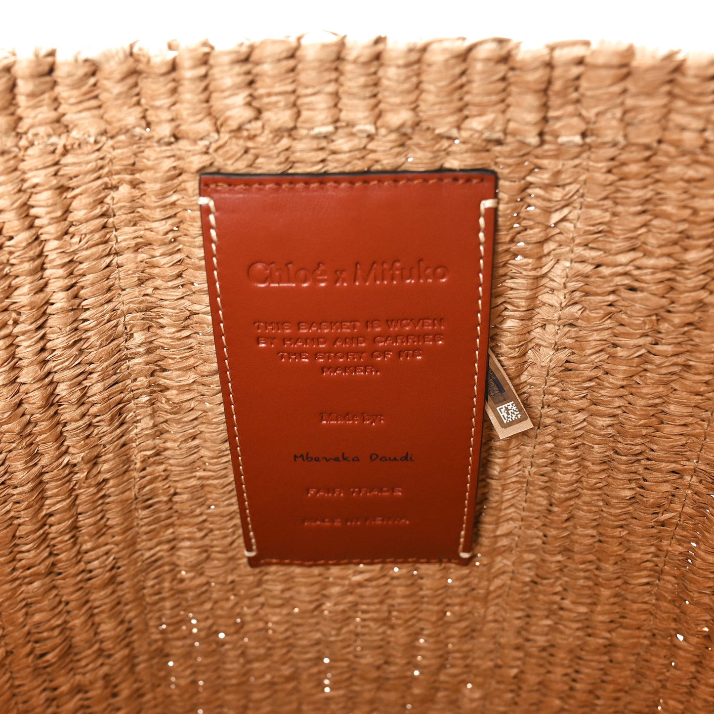 Raffia Large Woody Basket Bag White