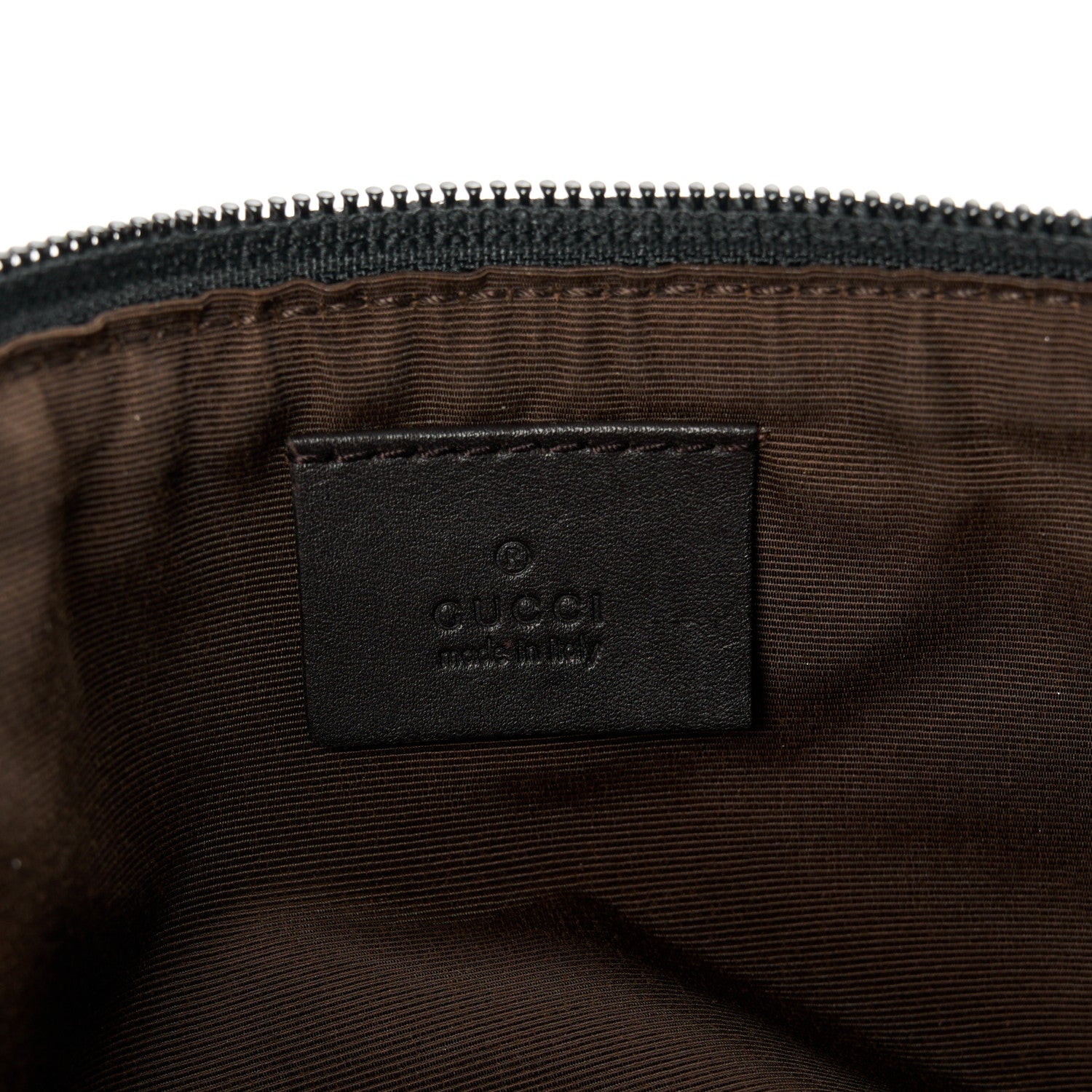 Gucci Denim Monogram Boat Pochette Dark Brown 6 of 10