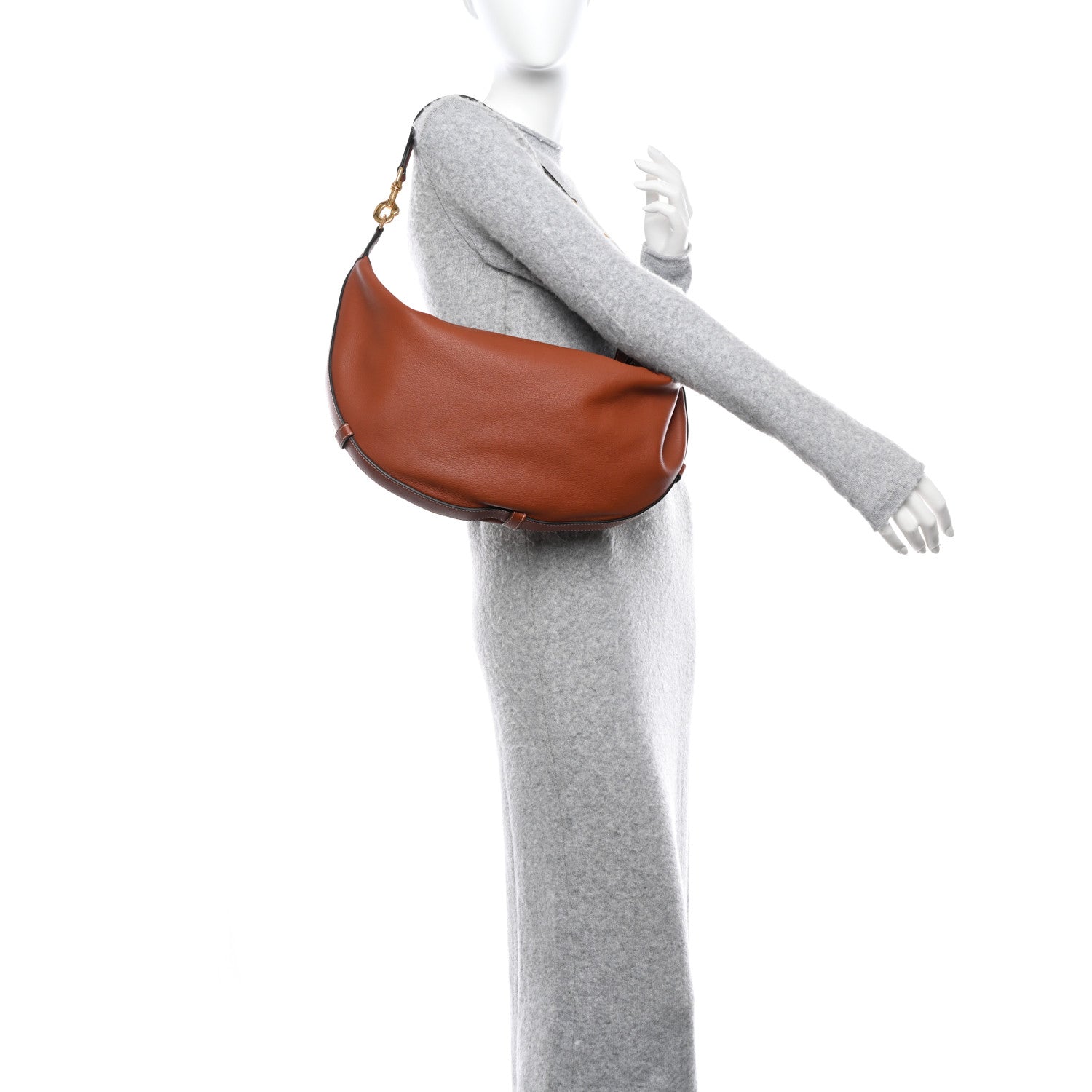 Celine Supple Calfskin Medium Strap Leandre Shoulder Bag Brown 2 of 11