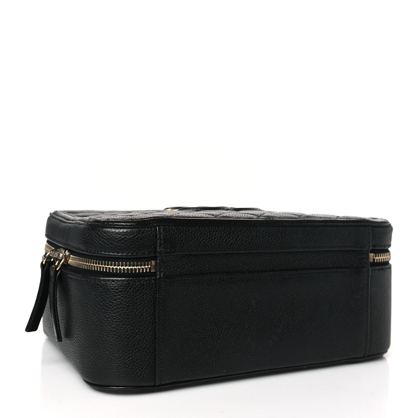 Caviar Quilted Large CC Filigree Vanity Case Black