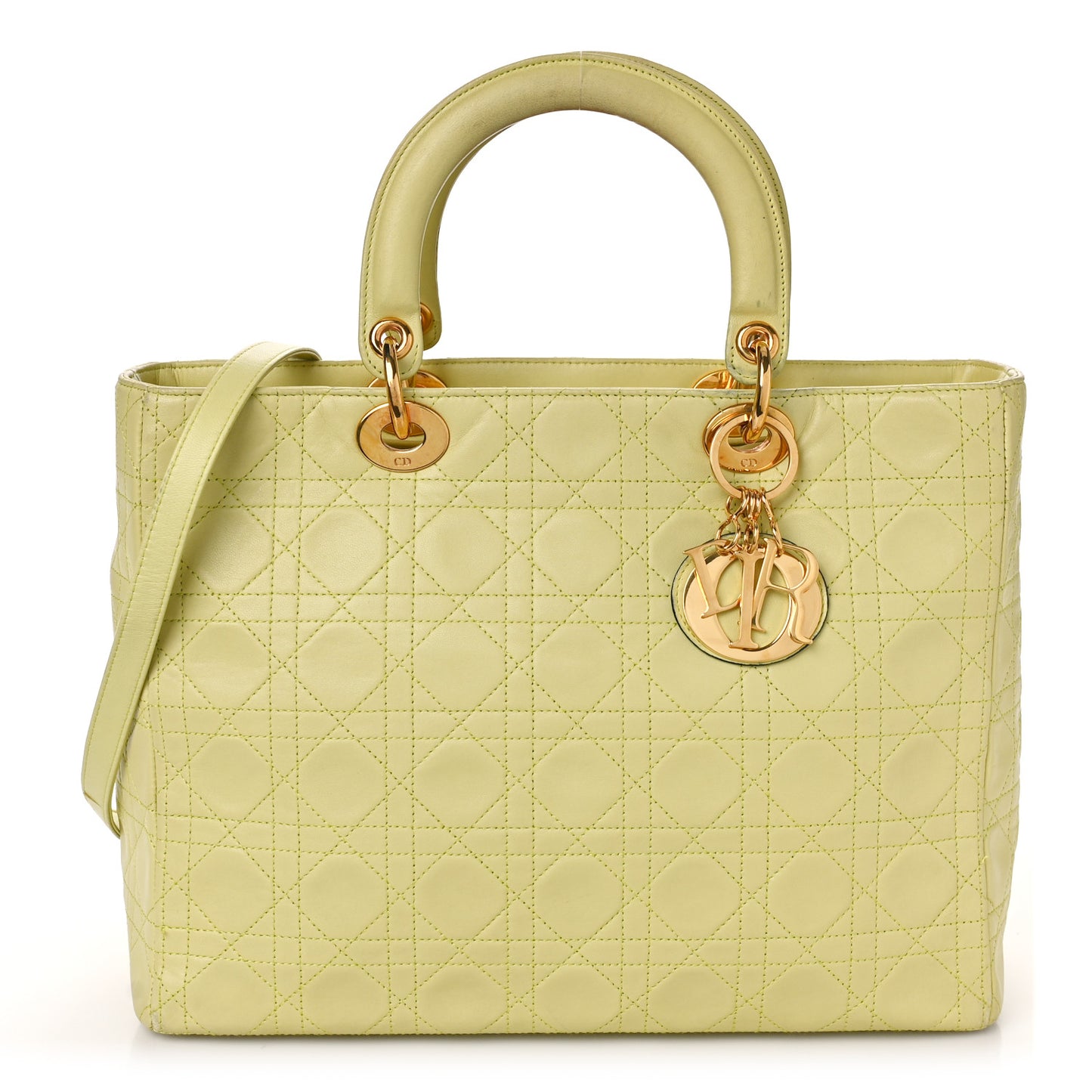 Lambskin Cannage Large Lady Dior Light Green