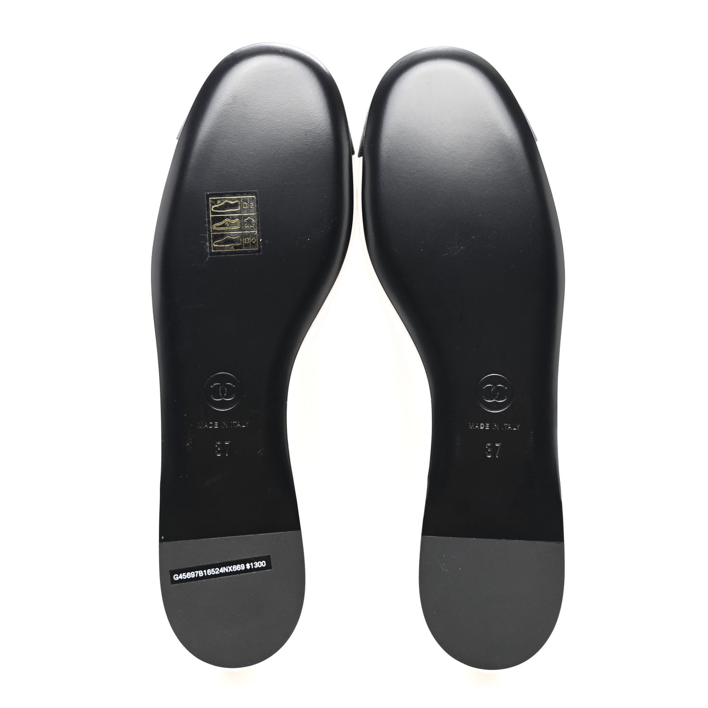 Lambskin Grosgrain Pearl Mary Jane Flats 37 White Black