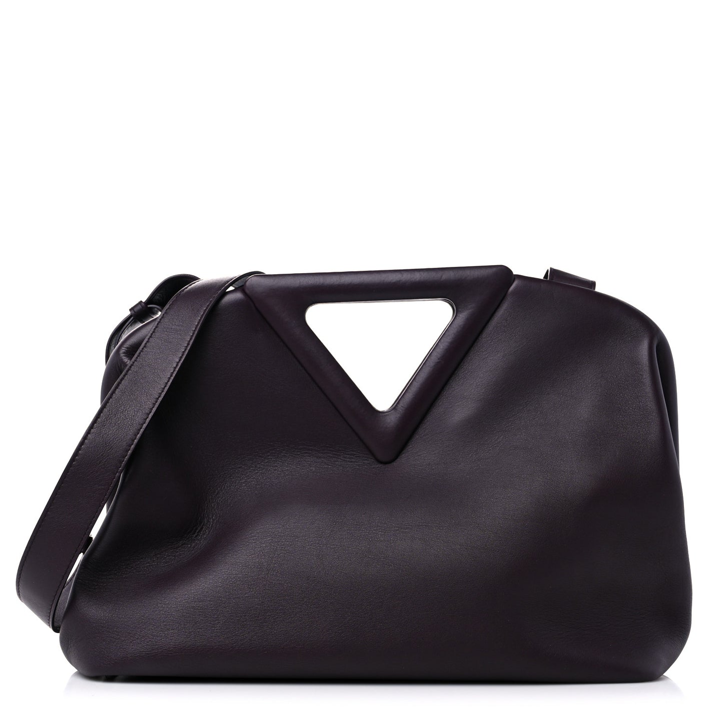 Calfskin Medium The Point Triangle Bag Grape