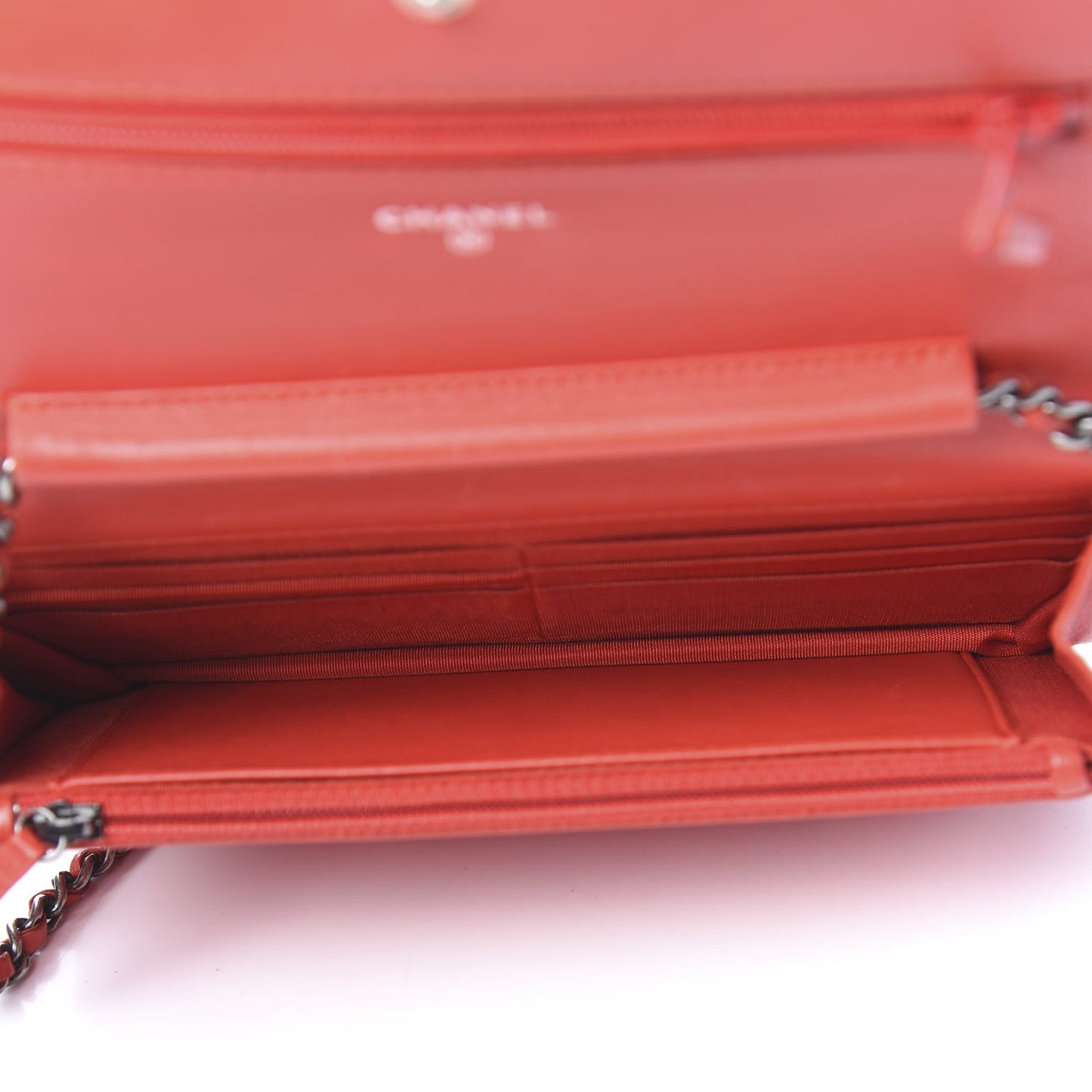 Lambskin Quilted Boy Wallet On Chain WOC Red