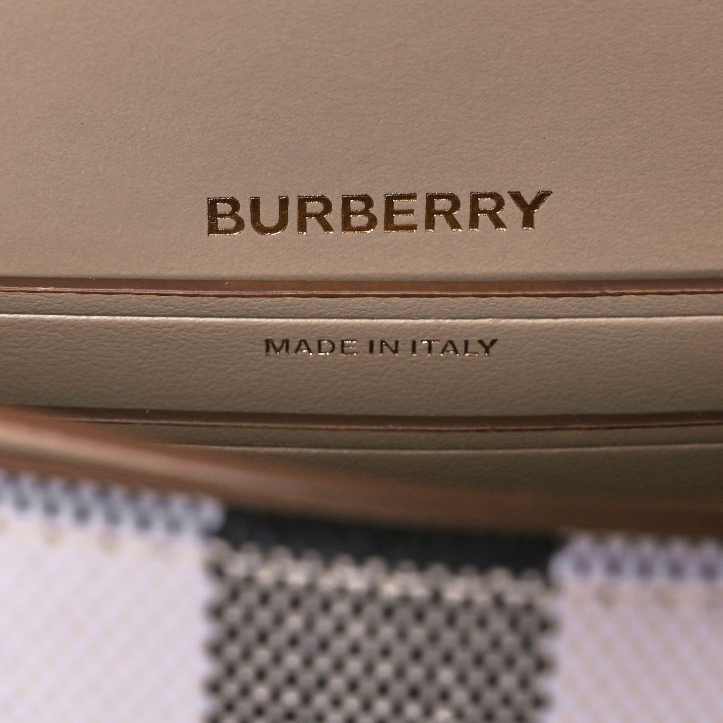 Canvas Calfskin Check Small Olympia Beige