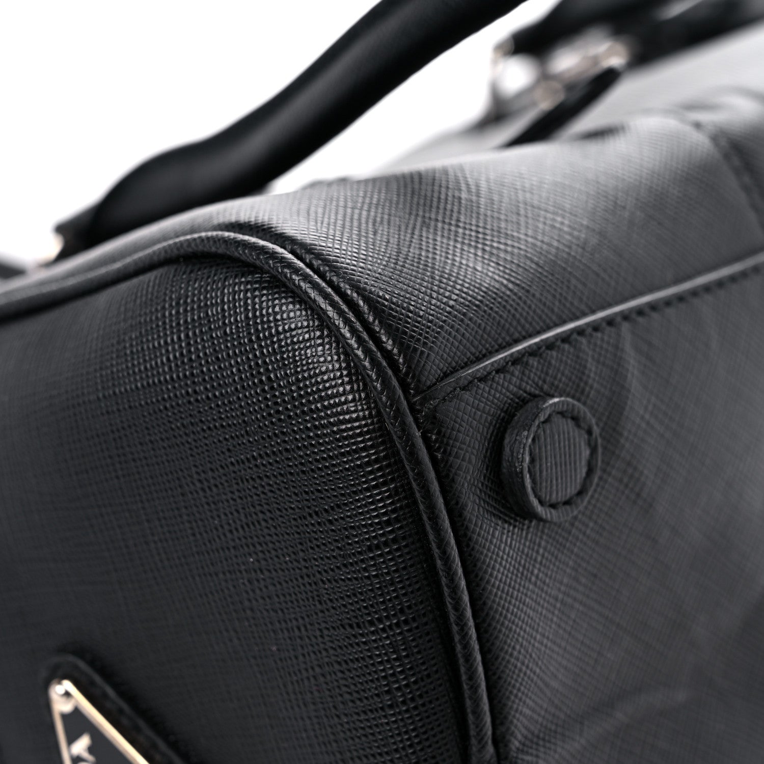 Prada Saffiano Pushlock Satchel Black 8 of 16