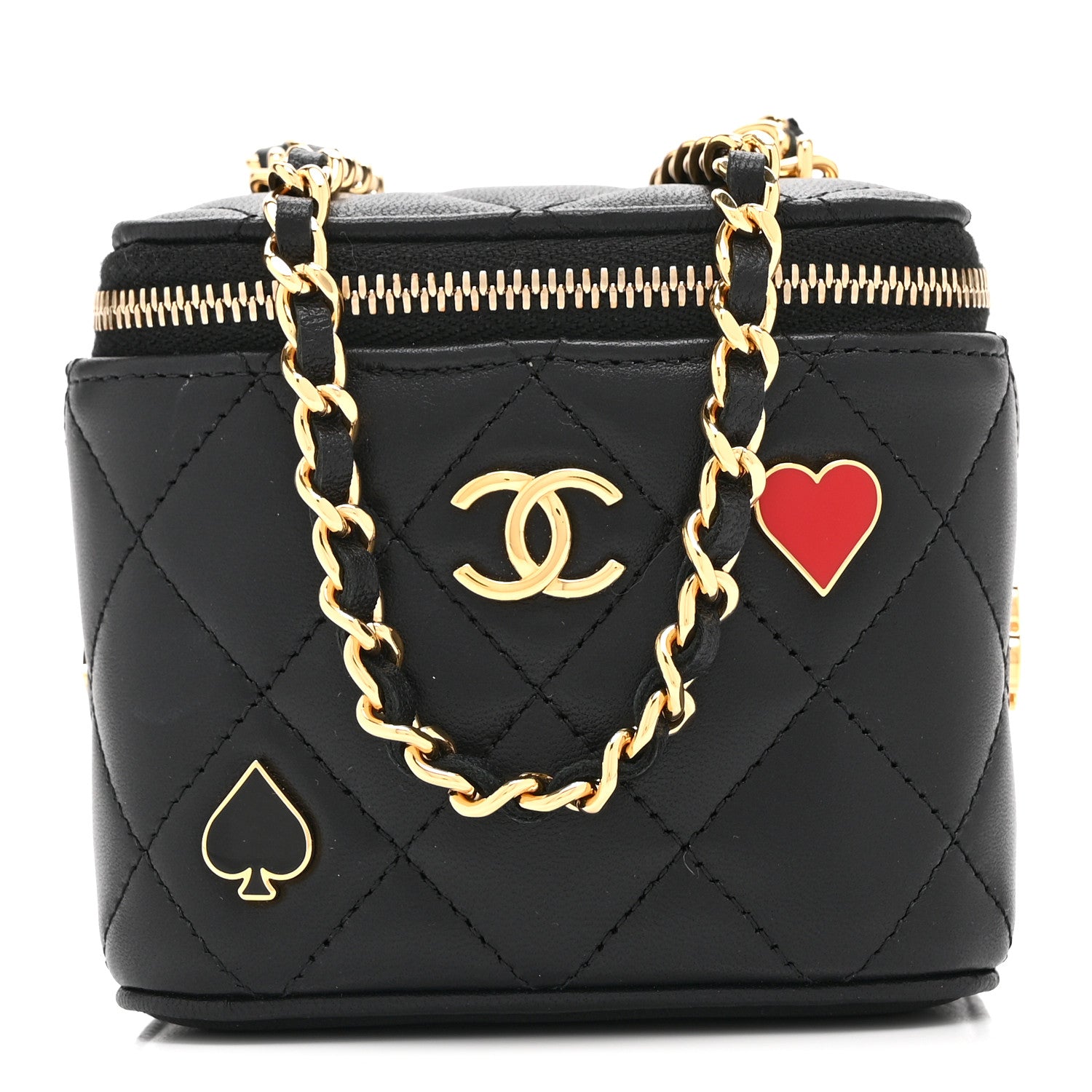 Chanel Lambskin Quilted Enamel Coco Casino Mini Vanity Case With
