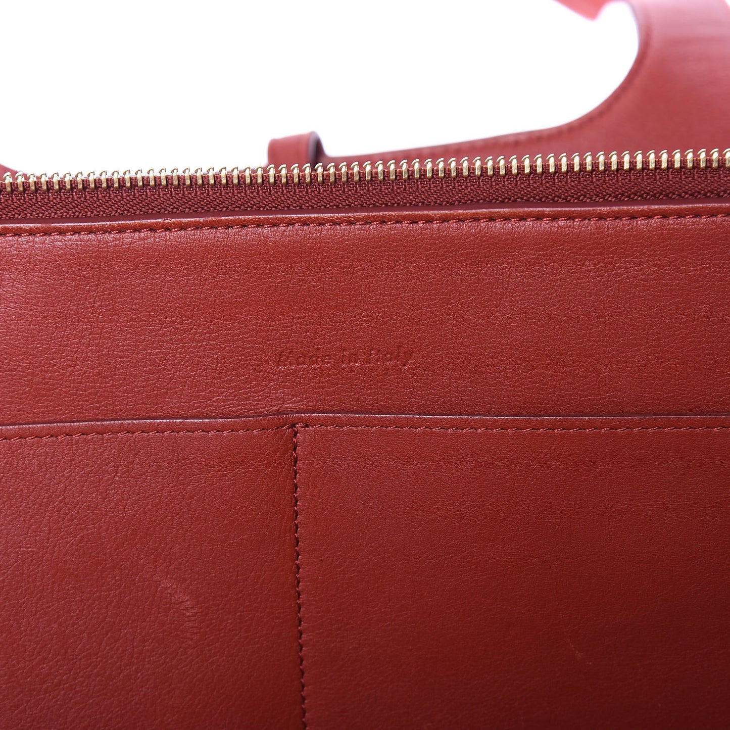 Calfskin Medium Tri-Fold Bag Red Wood