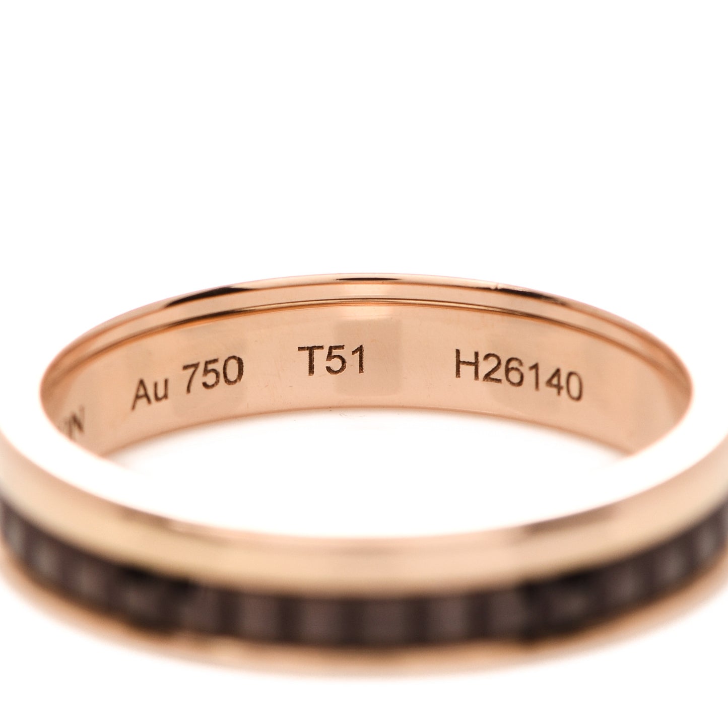 18K Pink Gold PVD Quatre Classique Wedding Band Ring 51 5.75
