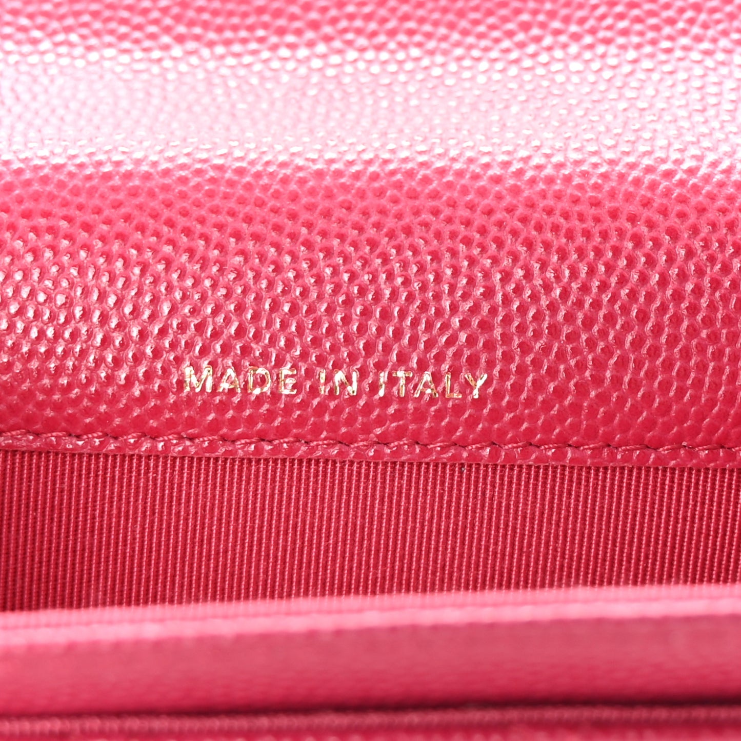 Caviar Quilted Flap Card Holder Wallet Dark Pink