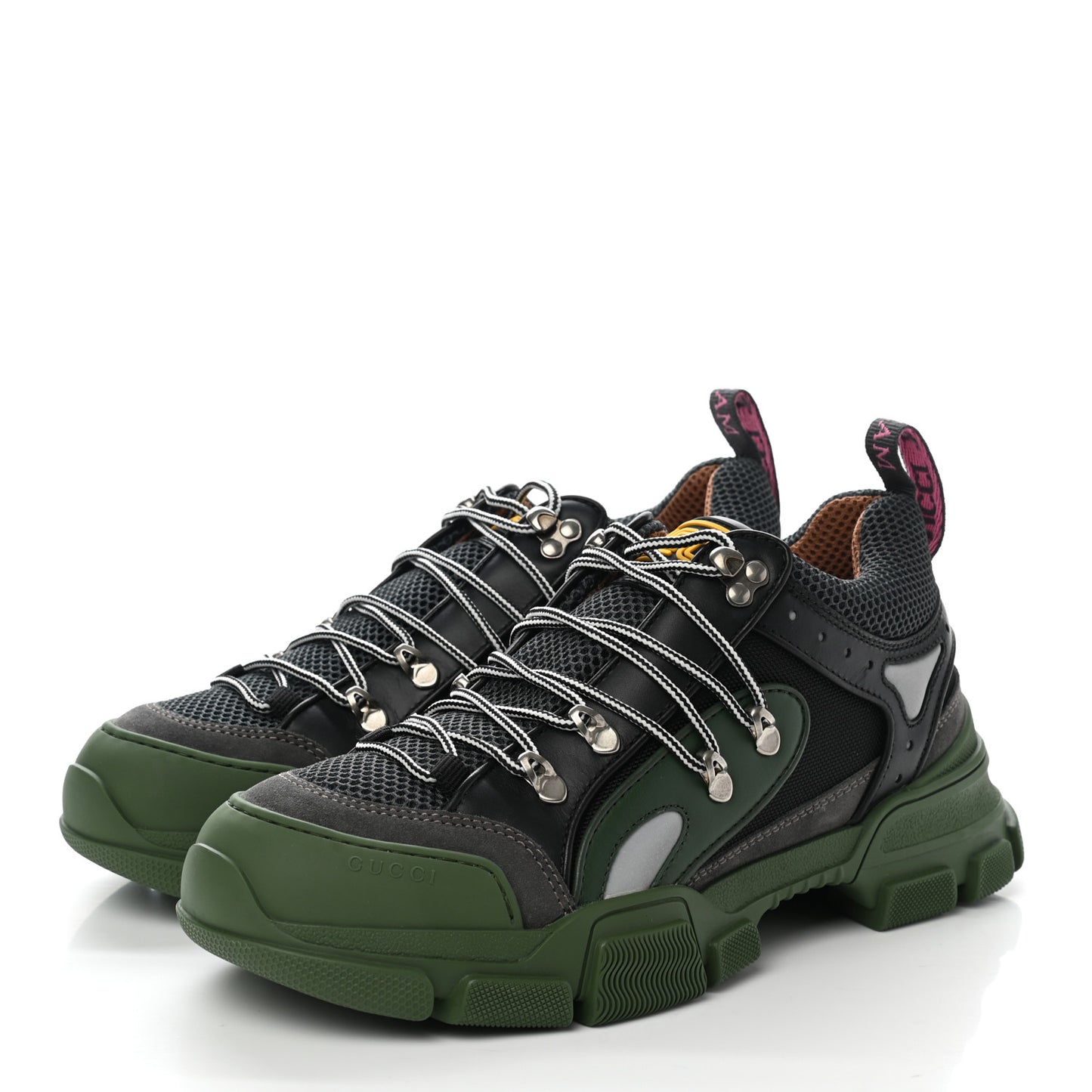 X SEGA Mesh Suede Calfskin Mens Flashtrek Sneakers 8 Loess Black Olive Green