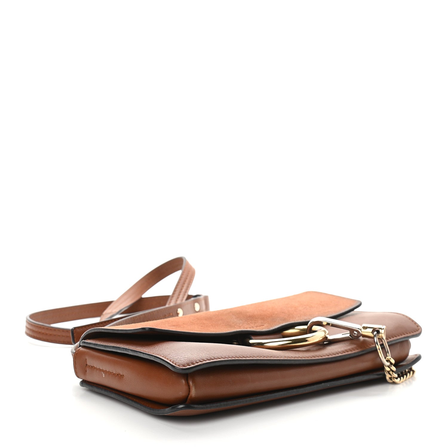 Chloe Suede Calfskin Small Faye Shoulder Bag Tobacco 4 of 8