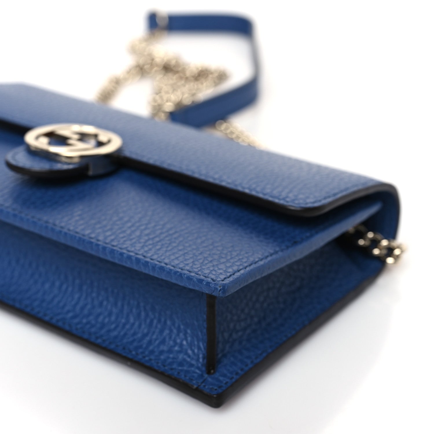 Gucci Dollar Calfskin Interlocking G Chain Wallet Caspian 8 of 8