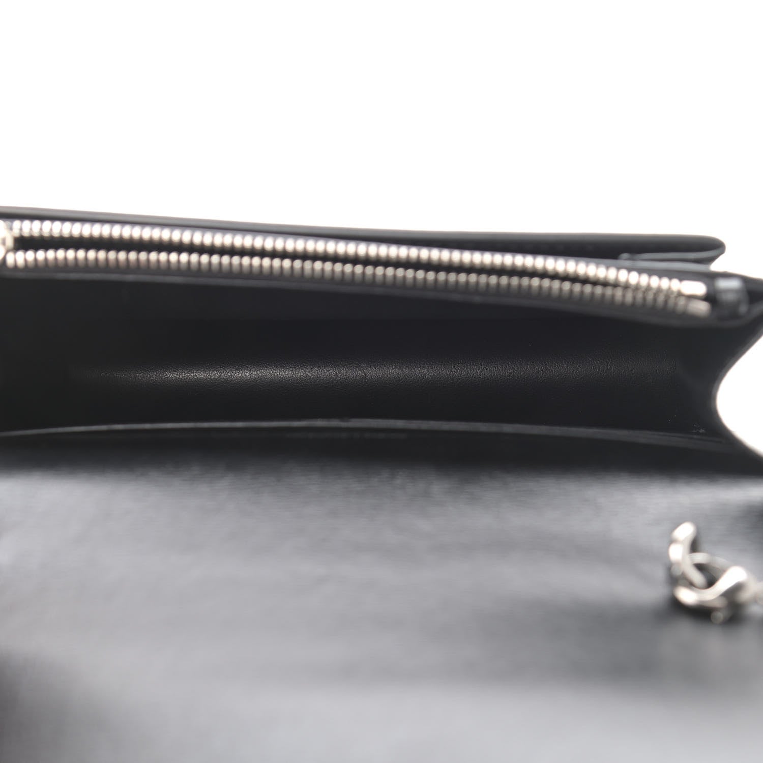 Saint Laurent Calfskin Monogram Sunset Chain Wallet Black 5 of 9