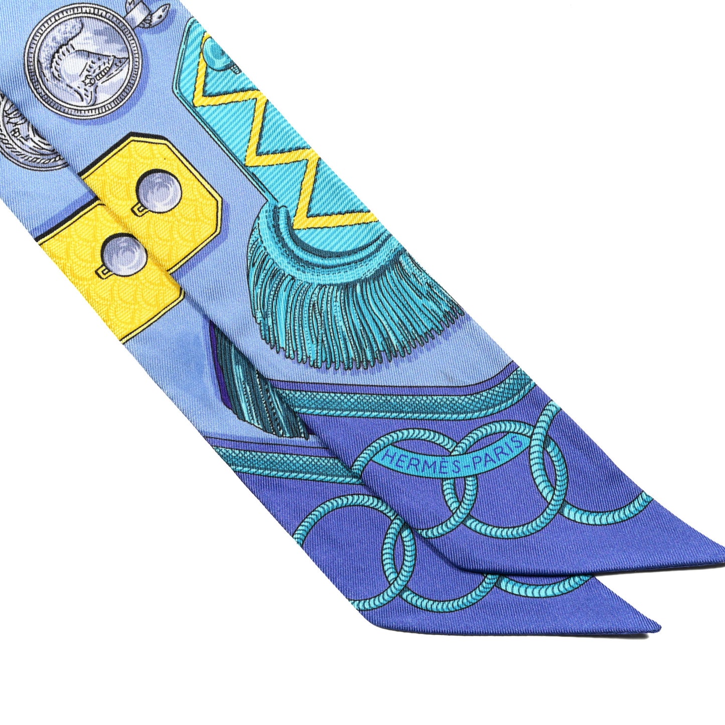 Silk Epaulettes Twilly Lavande Turquoise Jaune