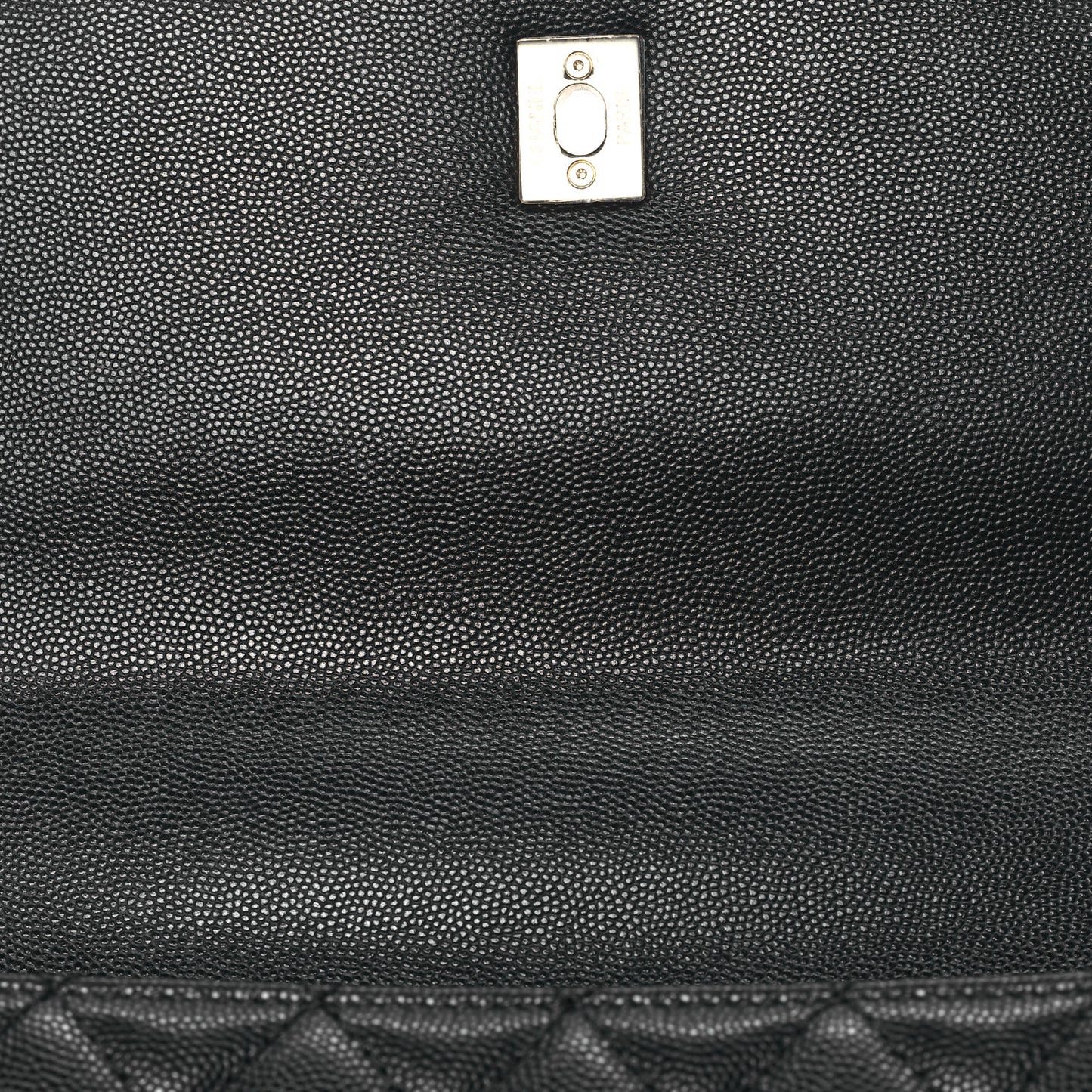 Caviar Quilted Small Coco Handle Flap Black