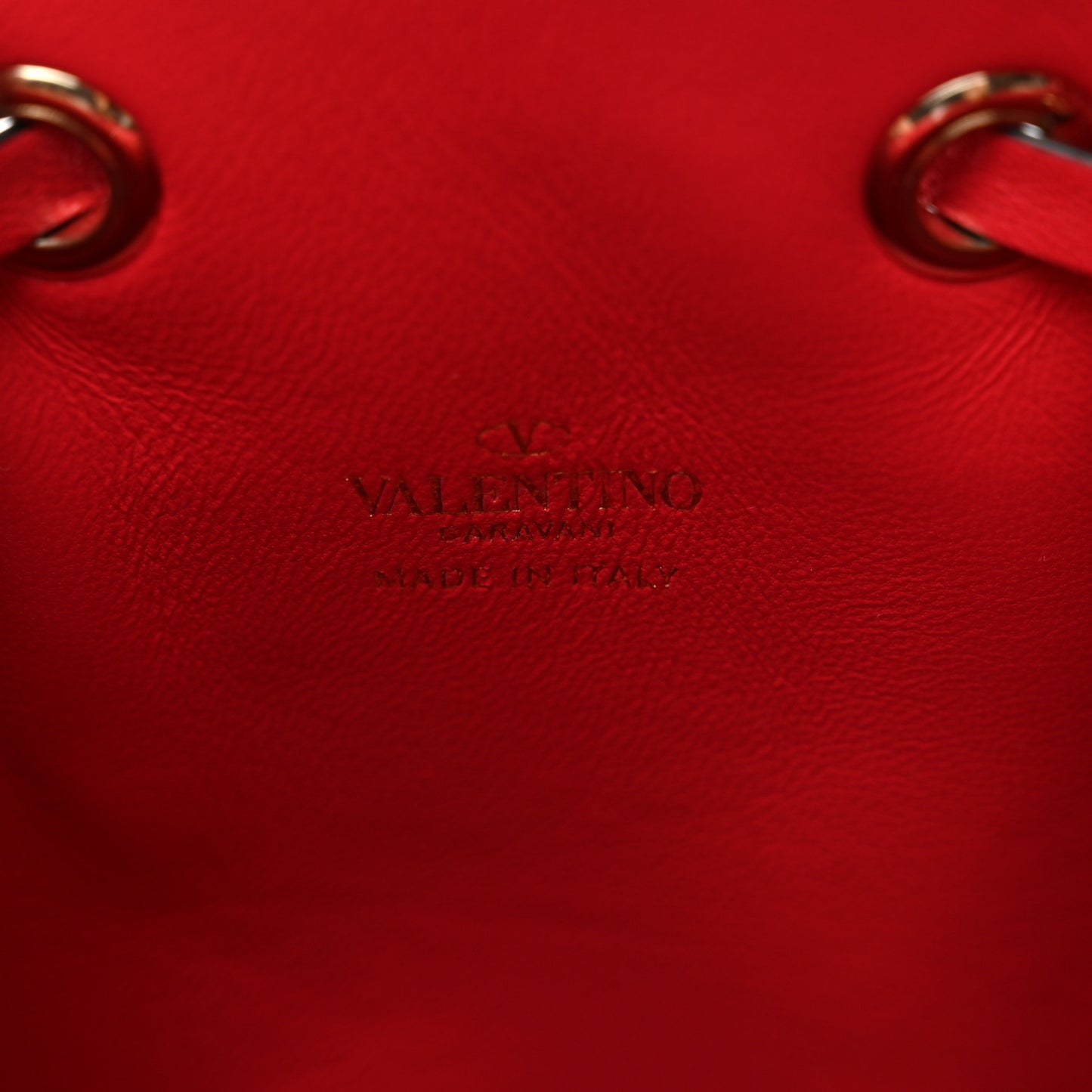 Nappa Mini Vlogo Bucket Bag Rouge Pur