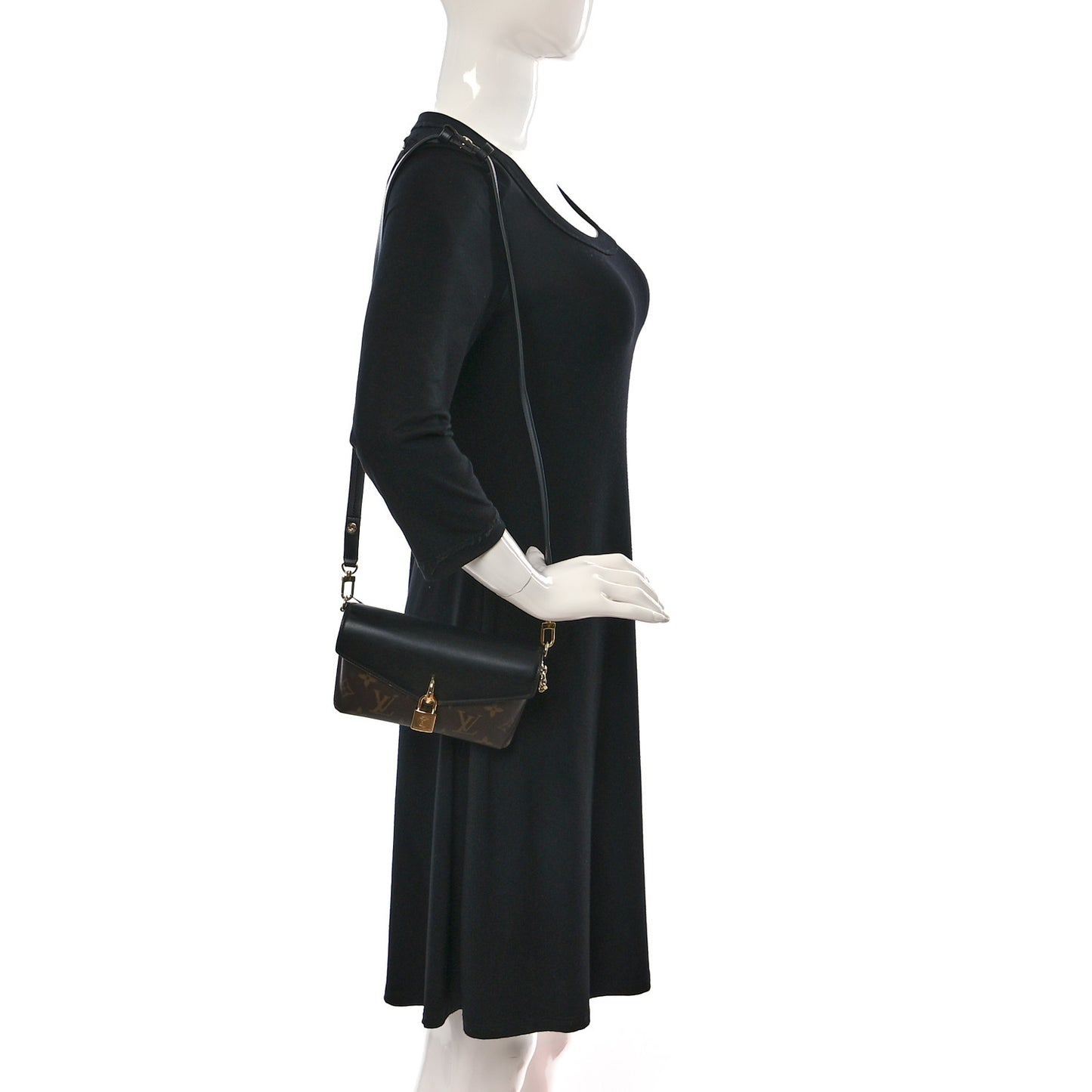 Monogram Padlock On Strap Black