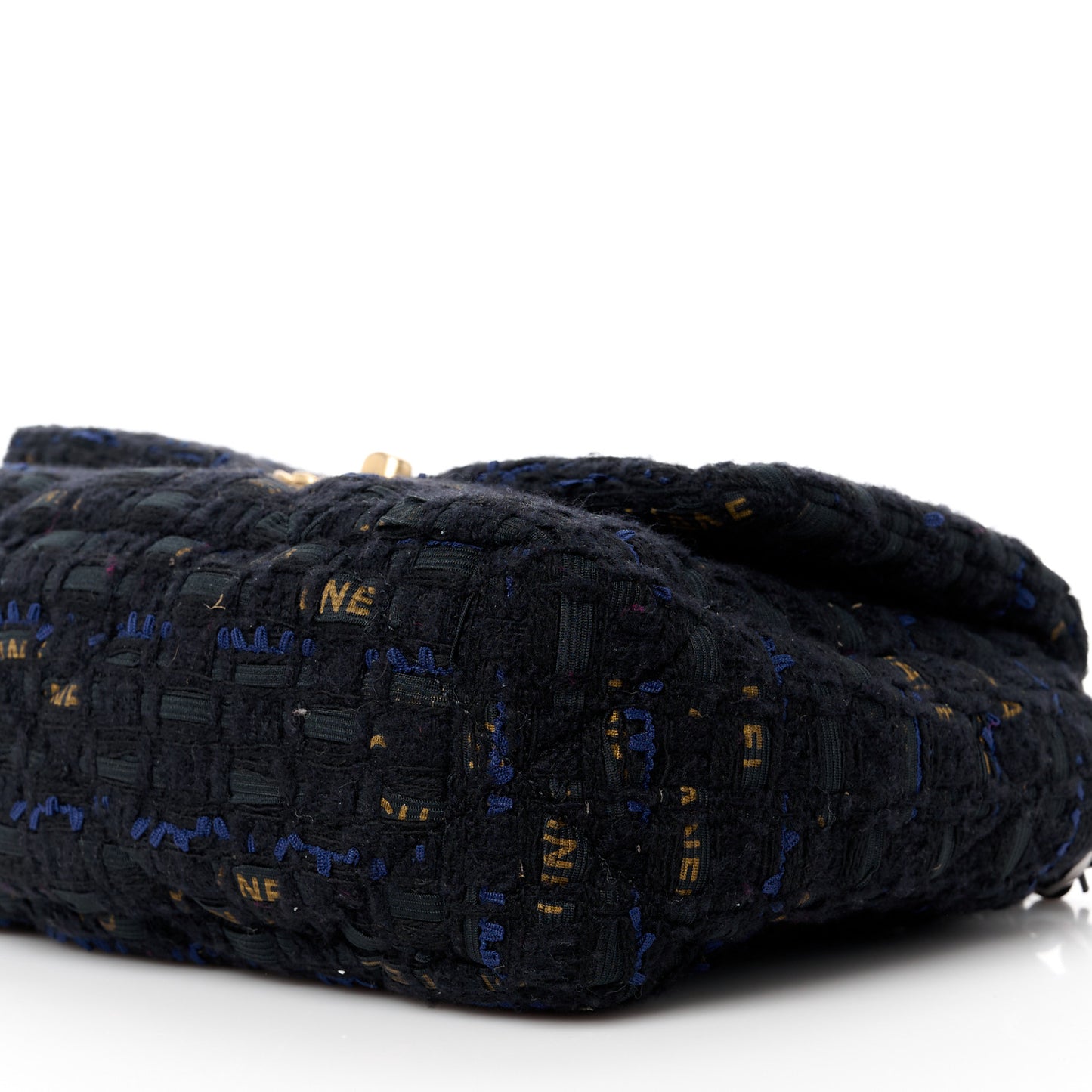 Tweed Quilted Medium Chanel 19 Flap Black Navy Gold