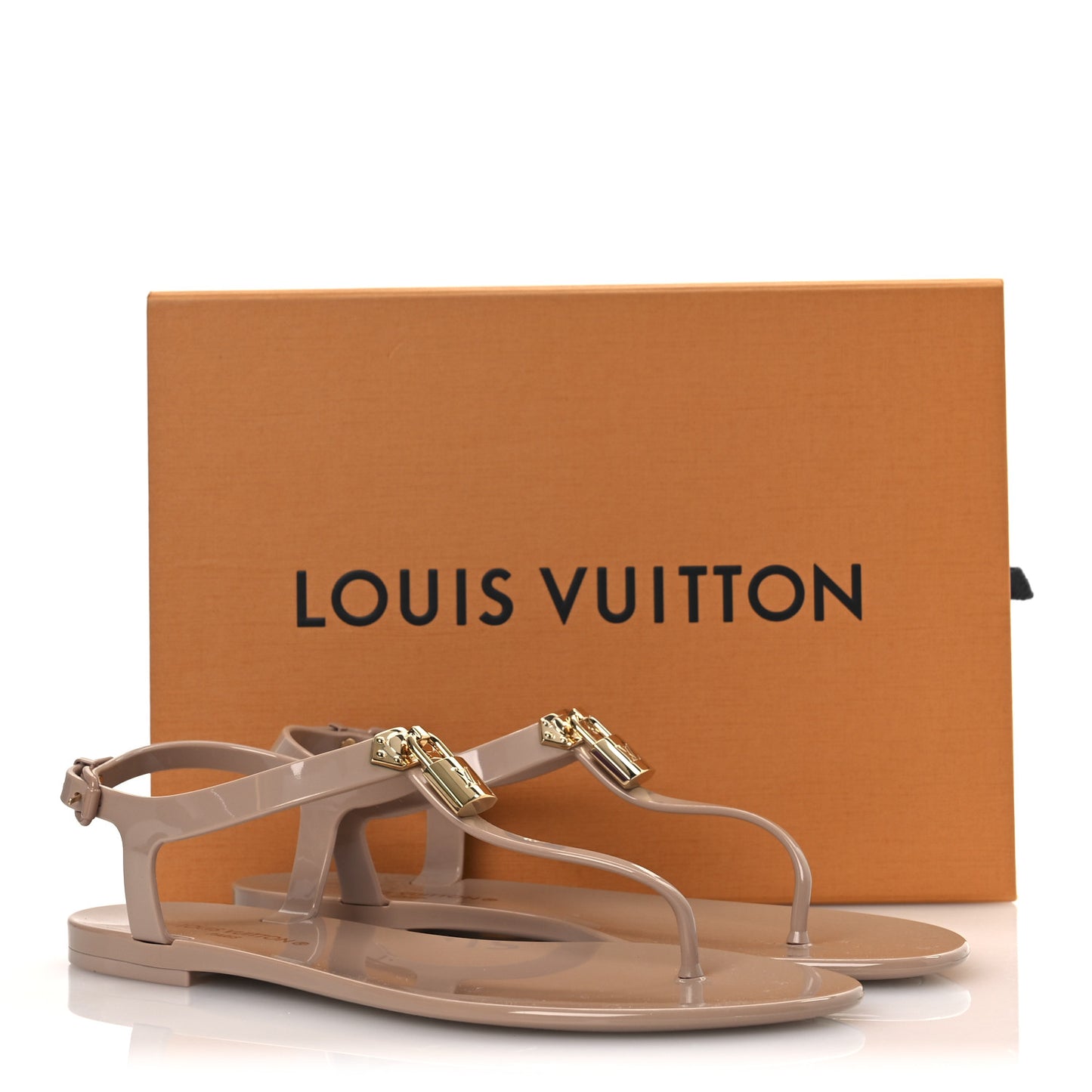 Rubber Bikini Thong Flat Sandals 41 Beige