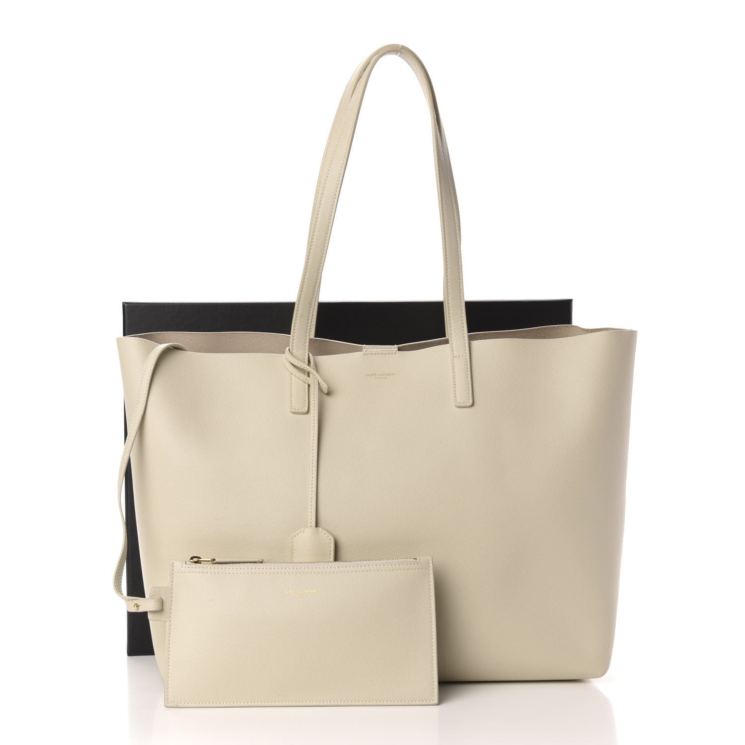 Saint Laurent Calfskin Large Shopping Tote Porcellana 15 of 15
