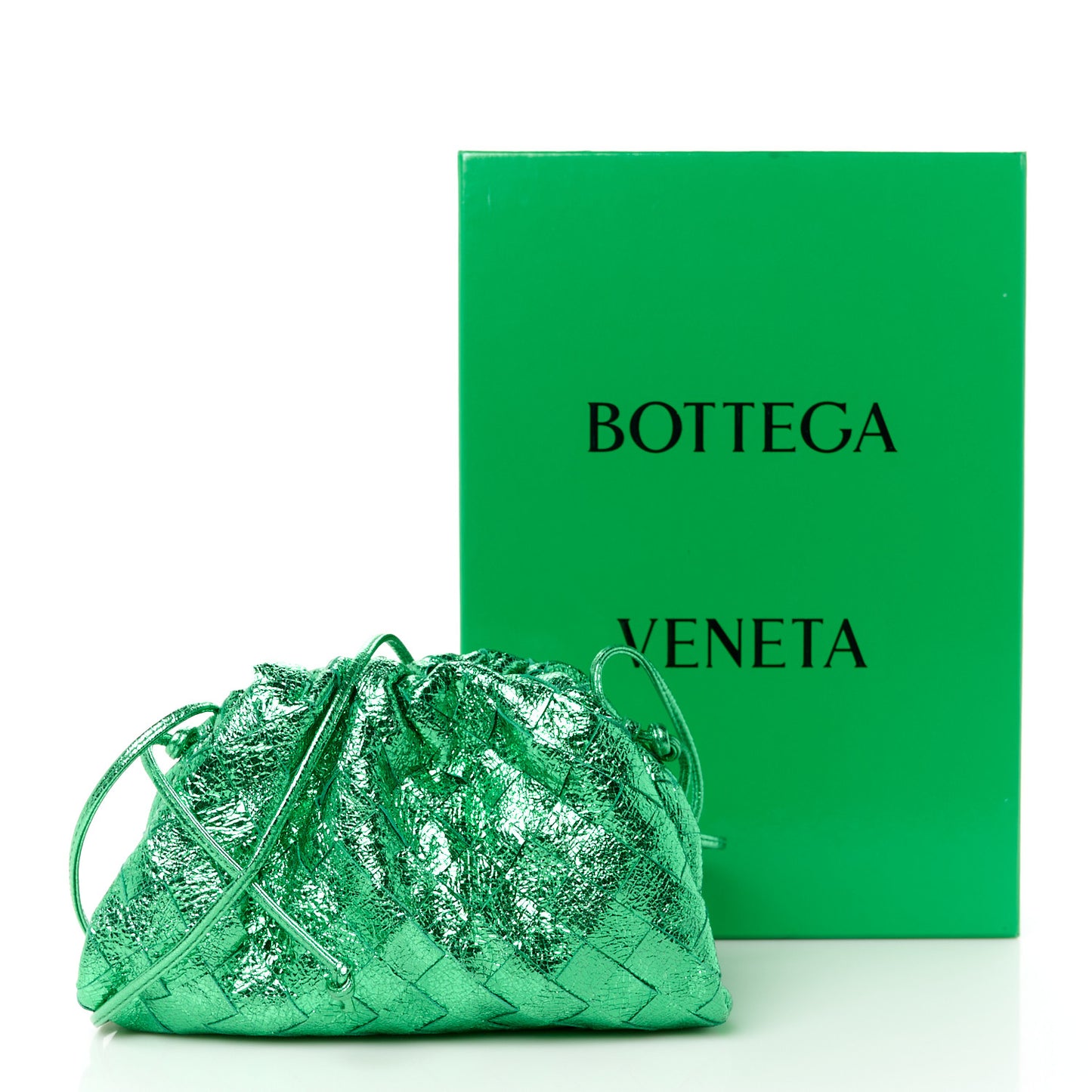 Metallic Nappa Intrecciato The Mini Pouch Parakeet