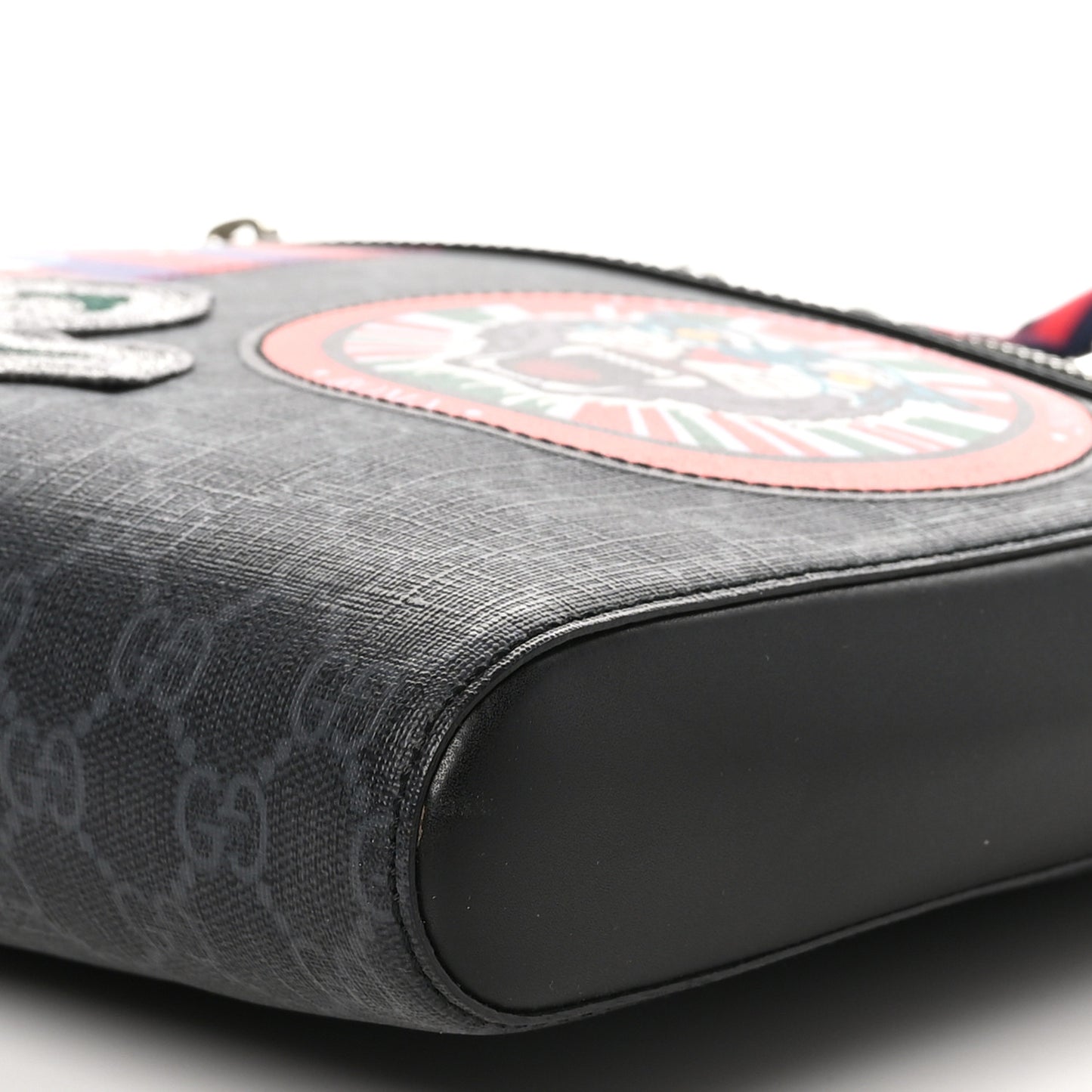 GG Supreme Monogram Night Courrier Flat Messenger Bag Black Multicolor