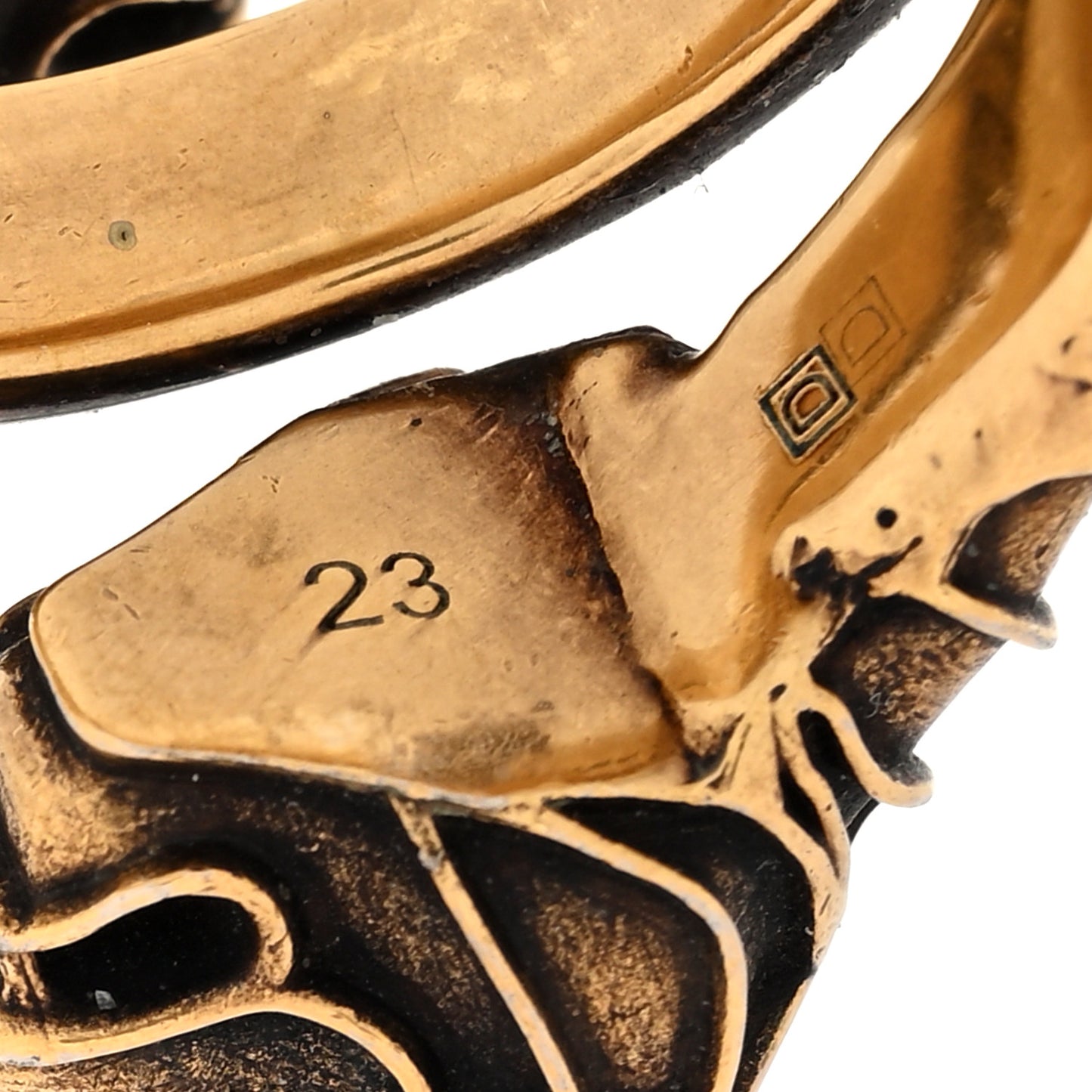 Tiger Heads Double Wrap Ring 62 10 Aged Gold Red