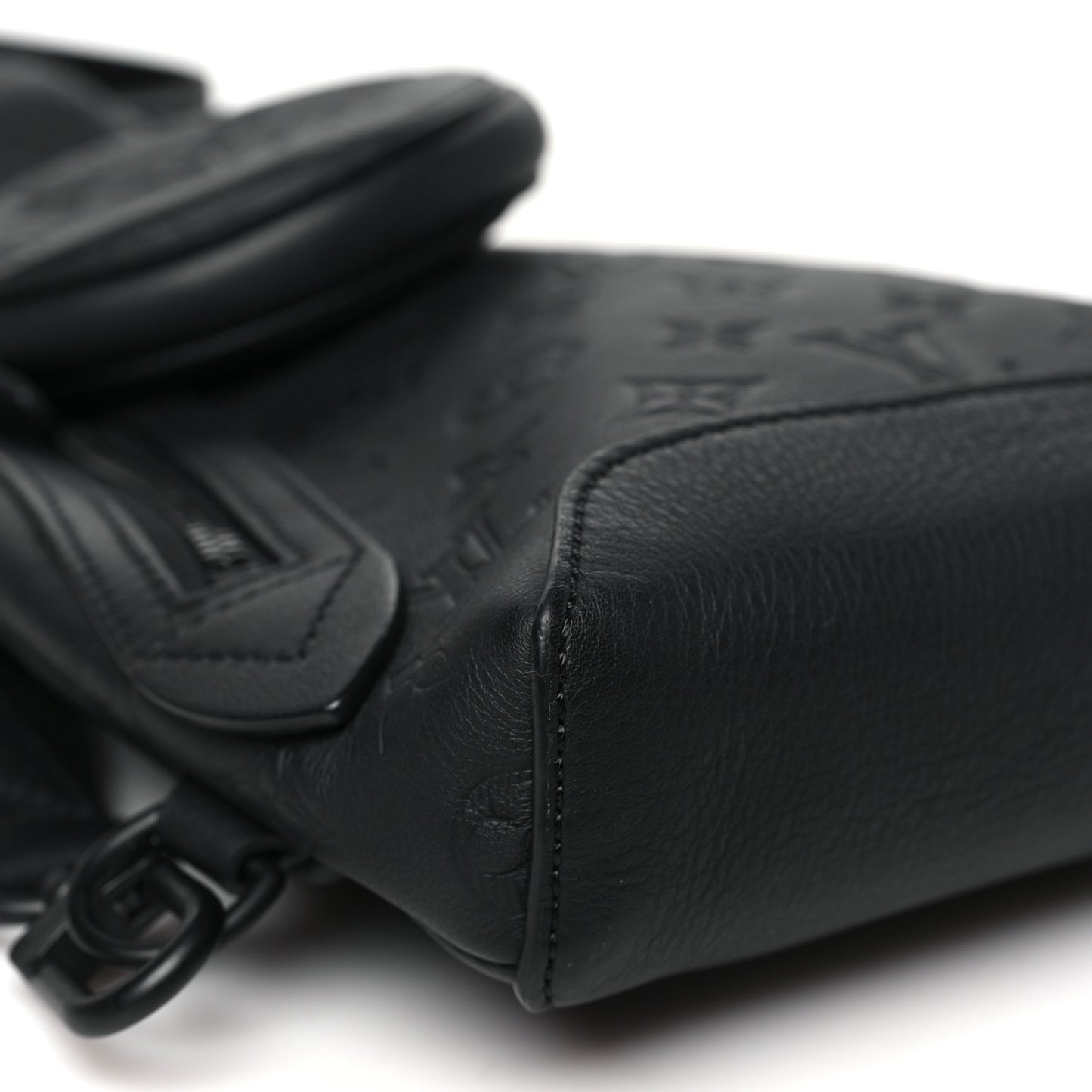 Calfskin Shadow Monogram Duo Slingbag Black