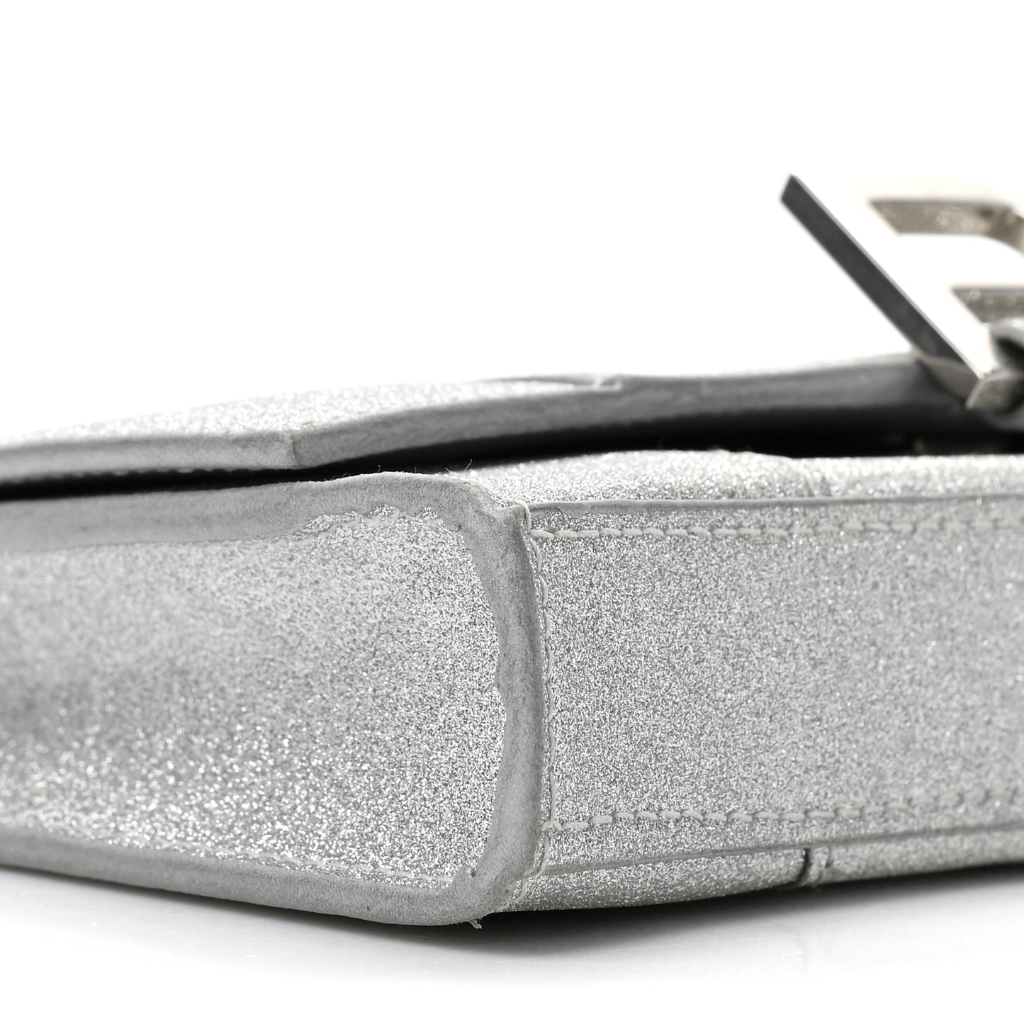 Sparkling Fabric XS Hourglass Wallet On Chain Silver