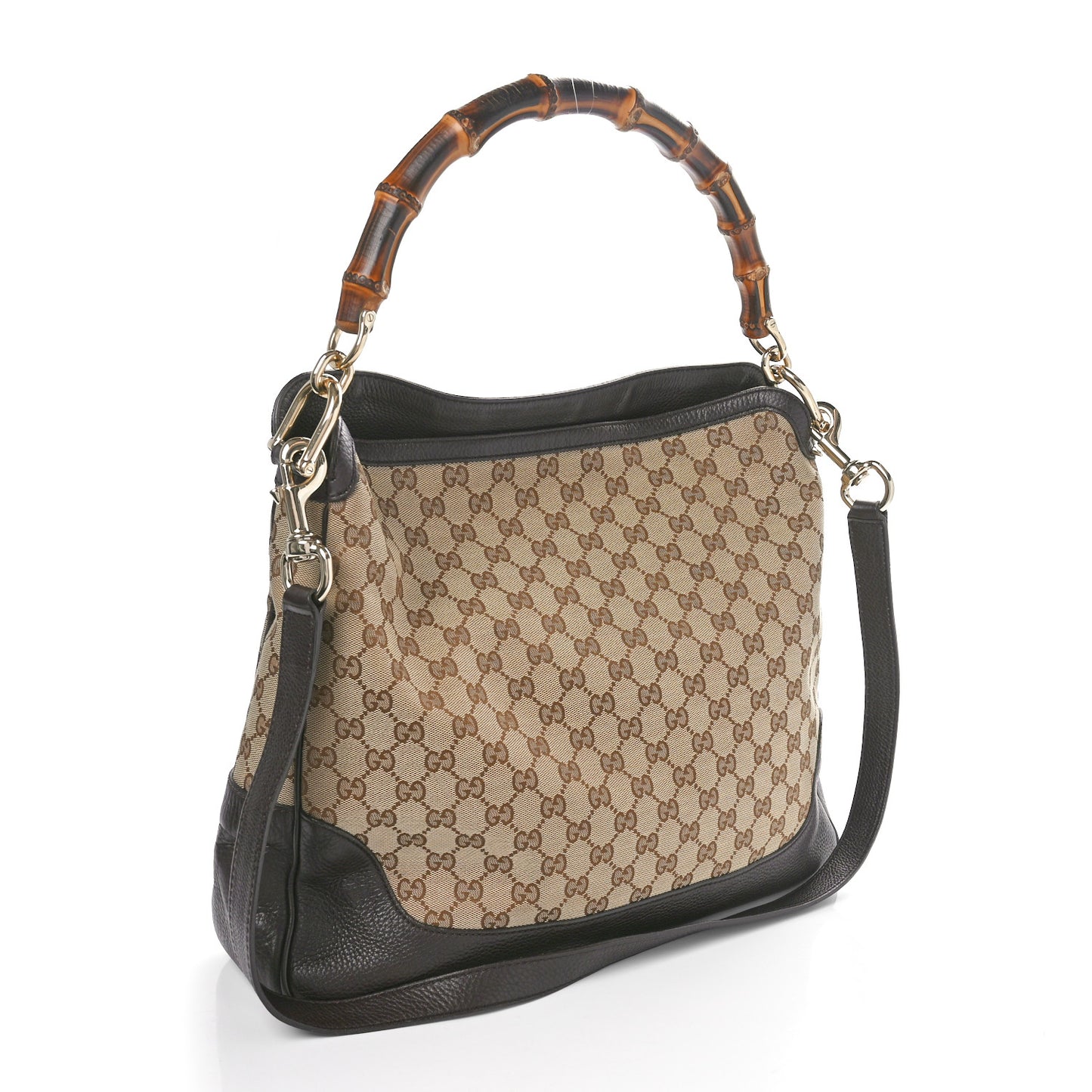 Monogram Medium Diana Bamboo Shoulder Bag Dark Brown