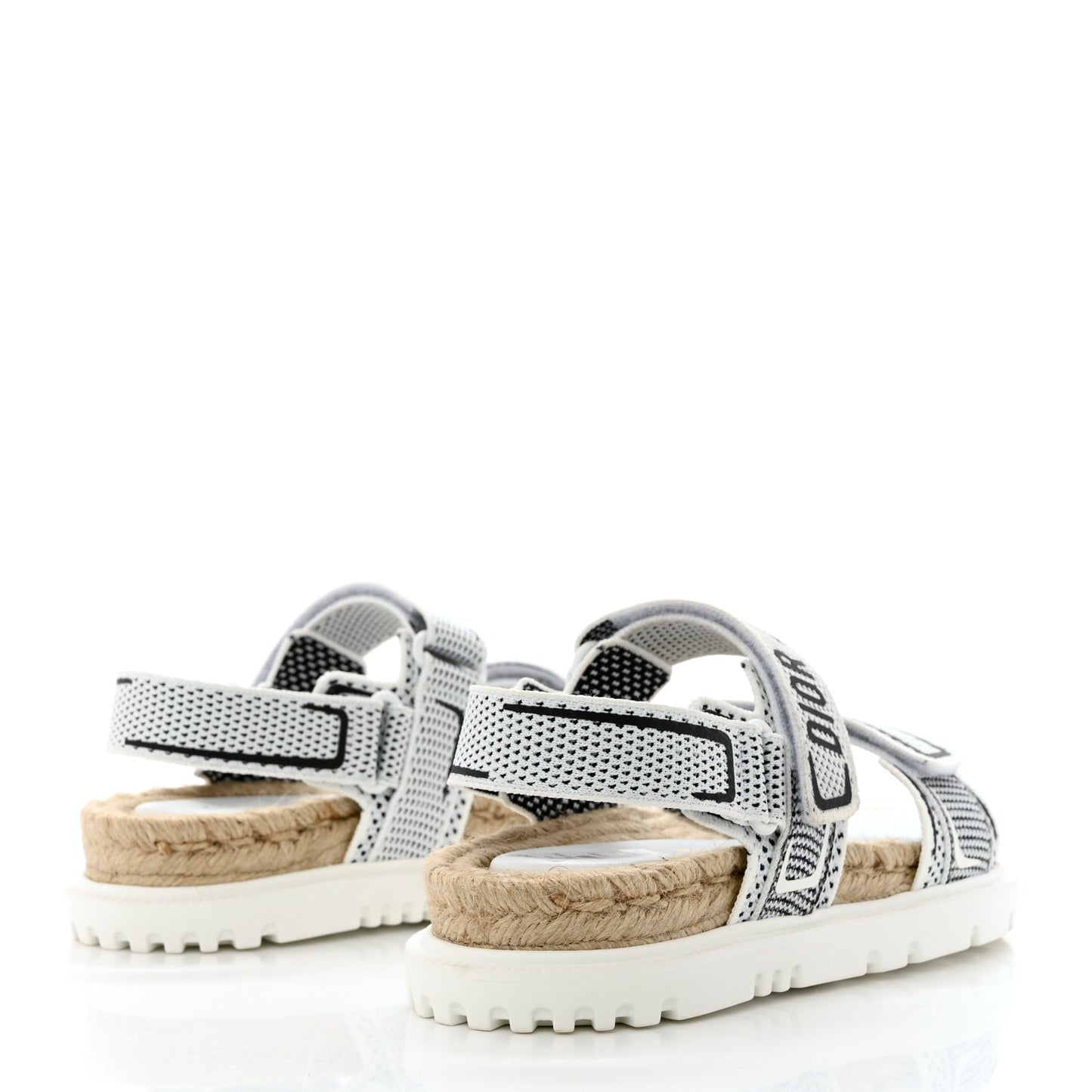 Technical Knit Jute Dioract 10mm Sandals 36 White Black